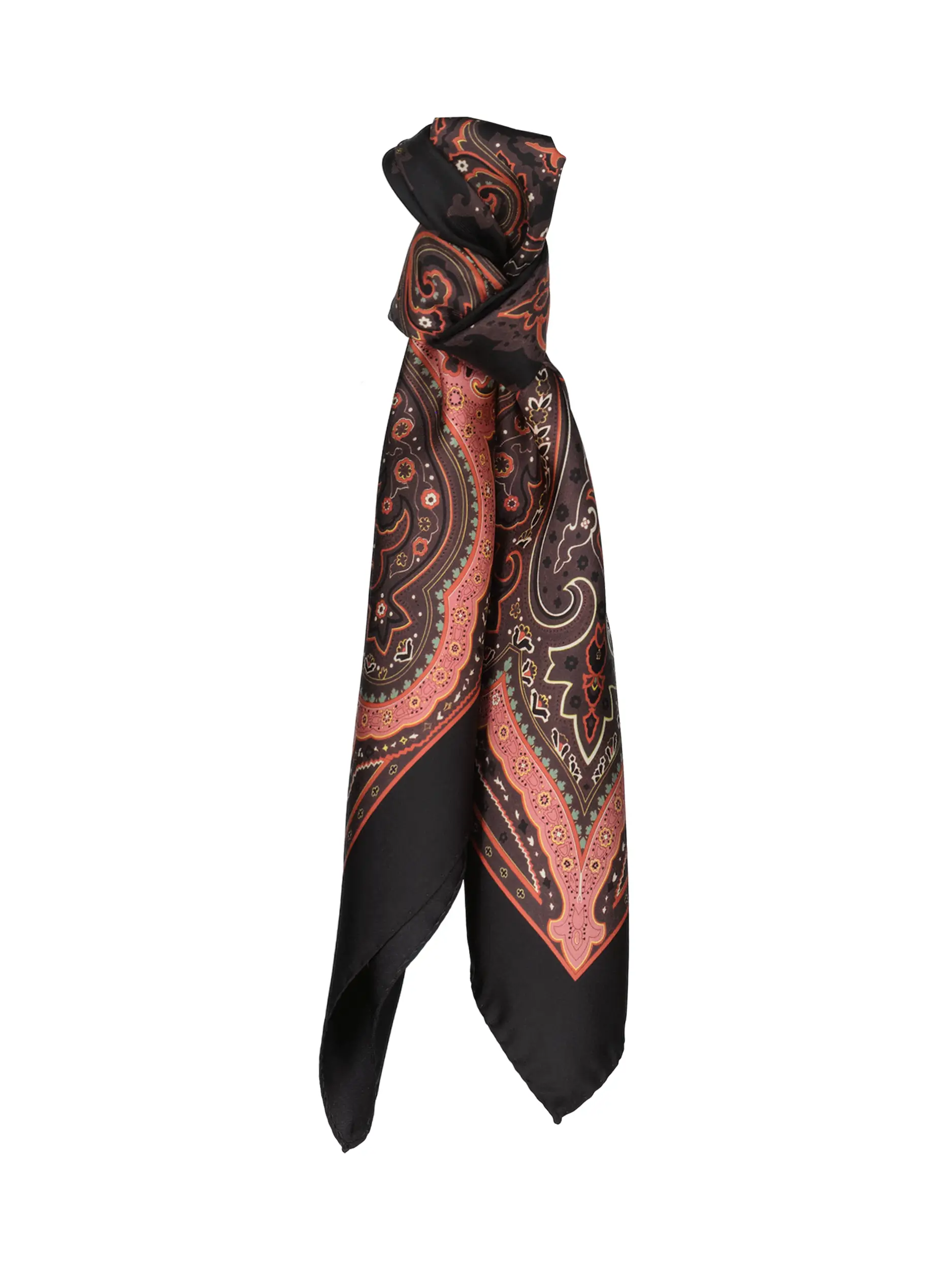 Gemustertes Seidentuch  - Artikel Vorderseite - Farbe: Braun