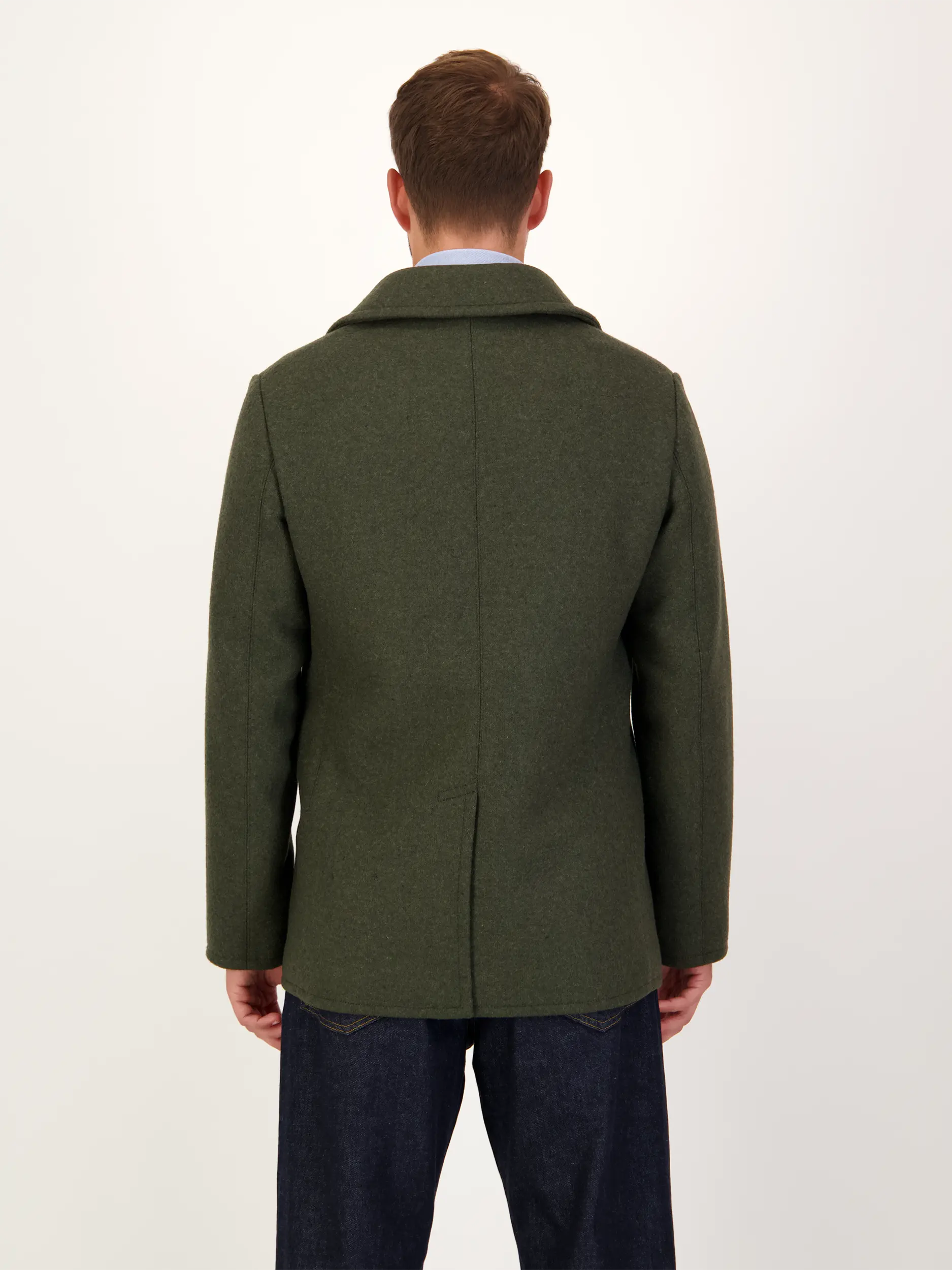 Jacke aus Woll-Mix - Artikel Rückseite getragen von einem Modell - Farbe: Grün