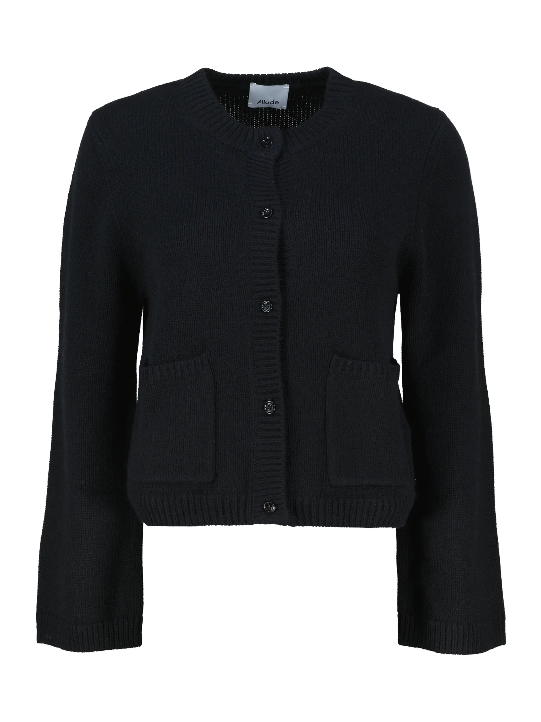 Strickjacke aus Wolle - Artikel Vorderseite - Farbe: Schwarz