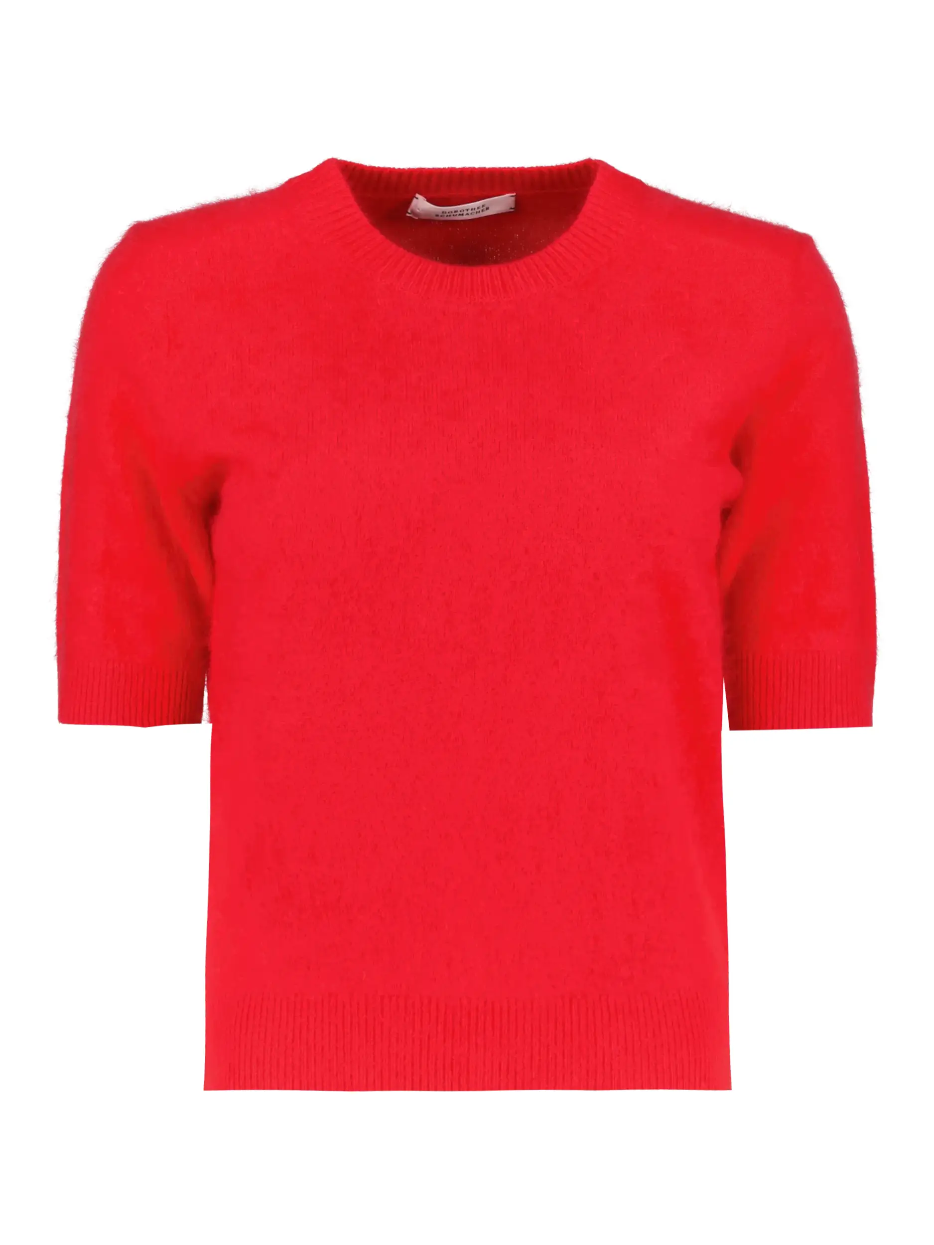 Pullover 'Fluffy Statements' aus Wolle kurzarm - Artikel Vorderseite - Farbe: Rot