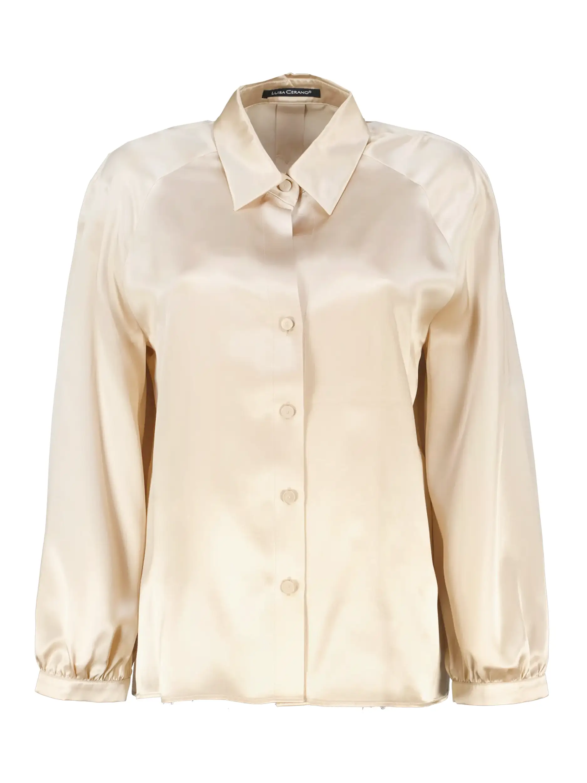 Seidenbluse langarm - Artikel Vorderseite - Farbe: Braun