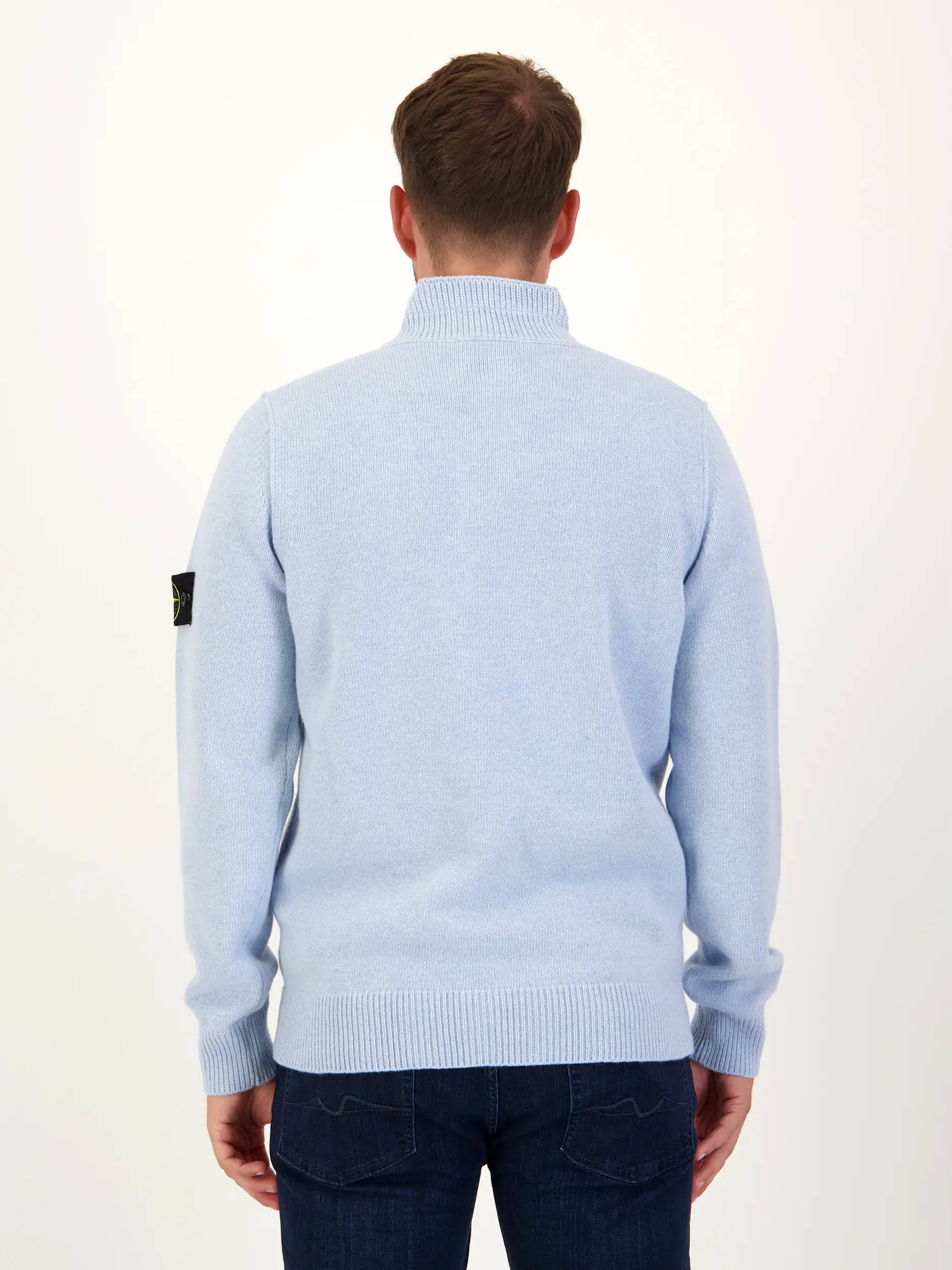 Pullover aus Wollmix langarm - Artikel Rückseite getragen von einem Modell