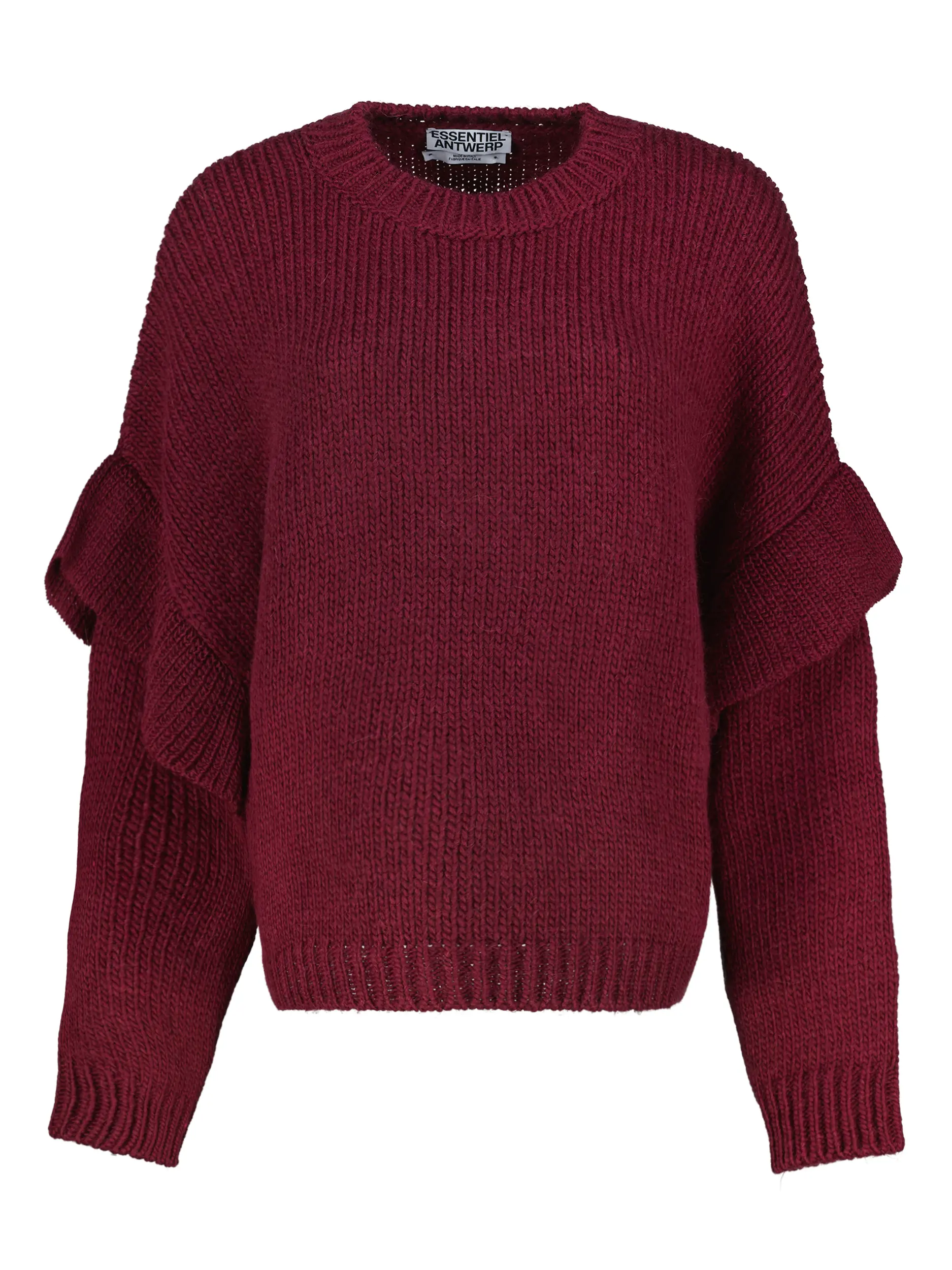 Pullover 'Ijune' aus Wolle langarm - Artikel Vorderseite - Farbe: Rot