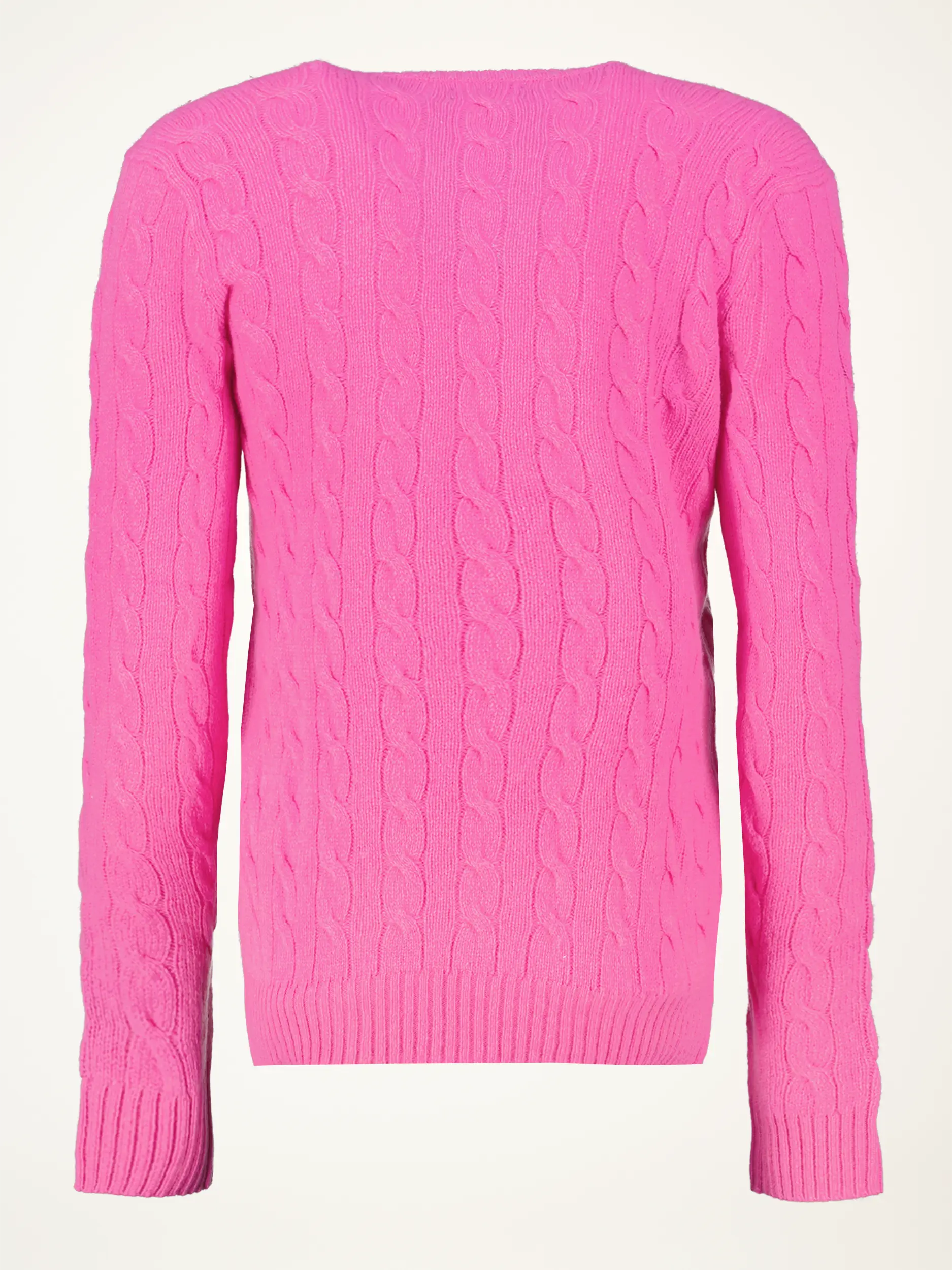 Pullover mit Zopfmuster - Artikel Rückseite - Farbe: Rosa&Pink