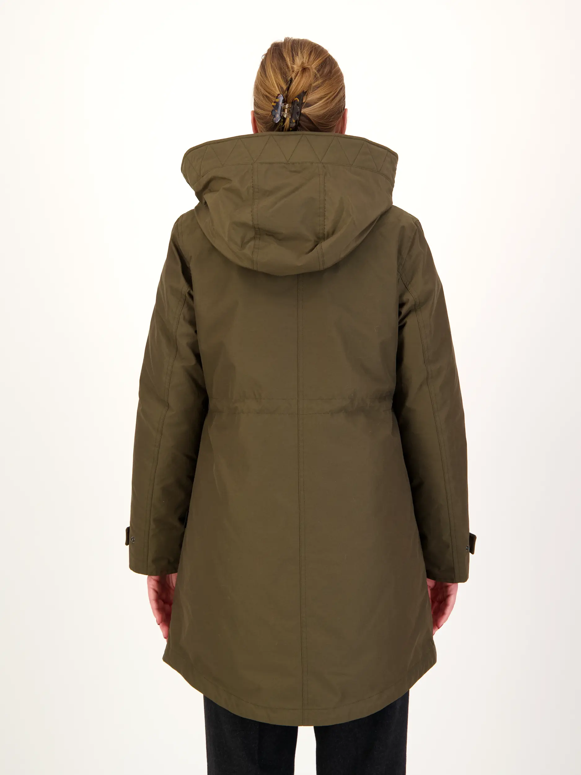 Parka 'Authentic' - Artikel Rückseite getragen von einem Modell - Farbe: Grün