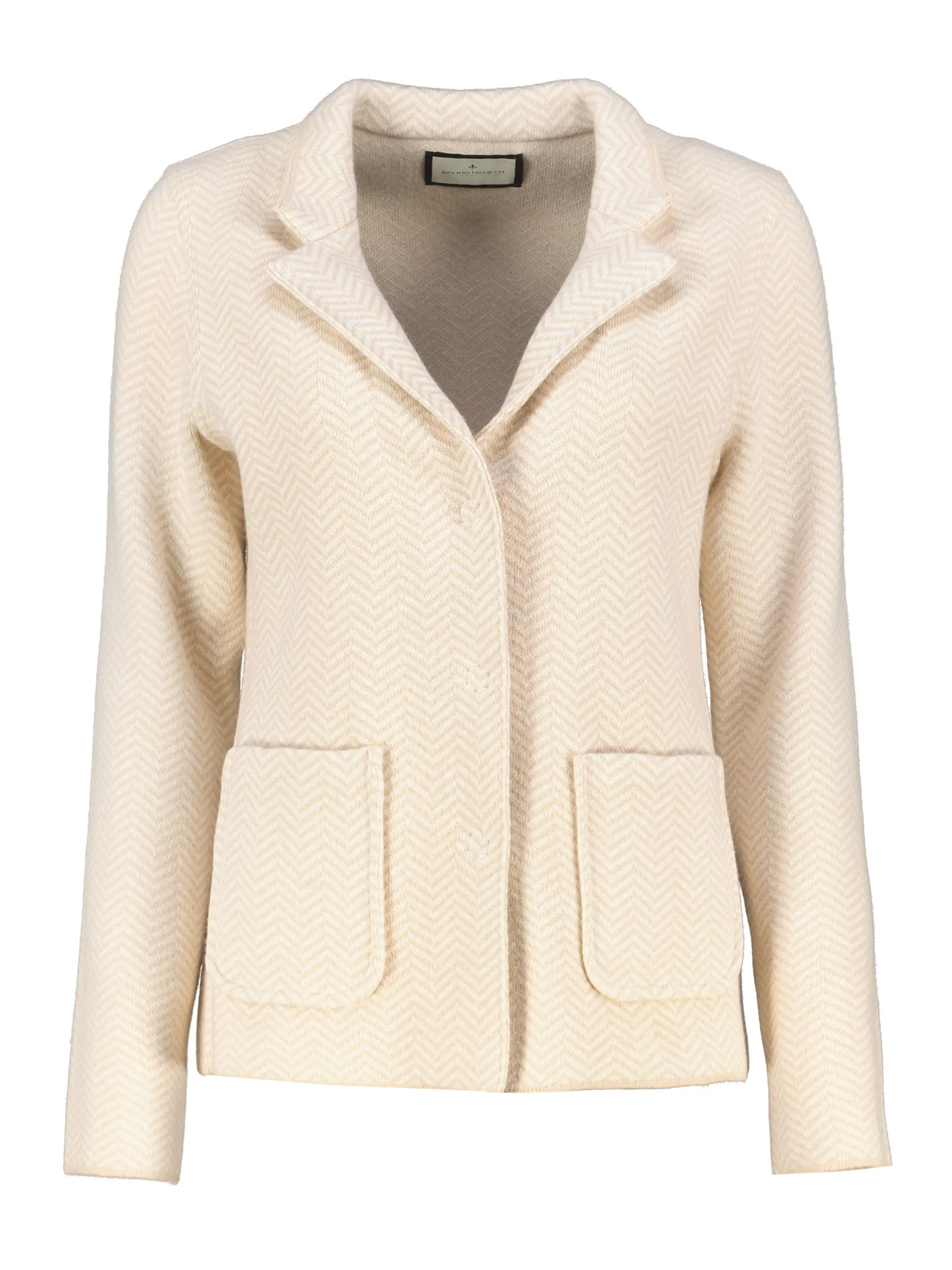Strickblazer aus Wolle  - Artikel Vorderseite - Farbe: Beige