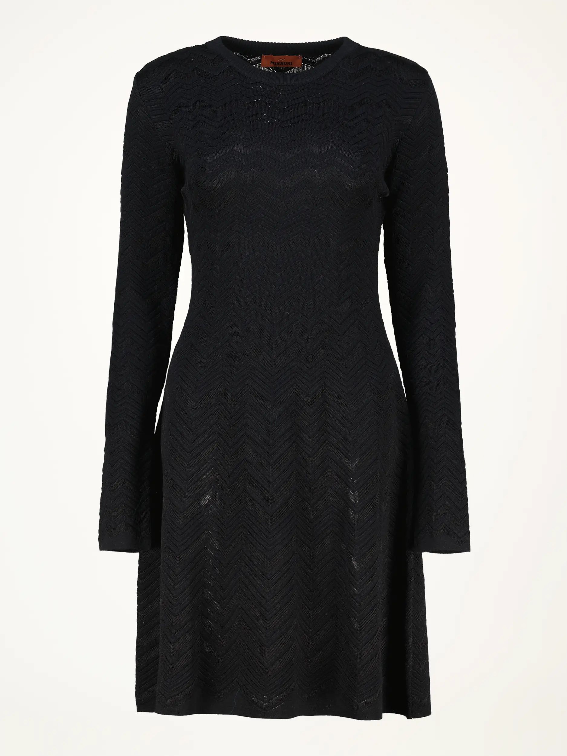 Midi Wollkleid langarm - Artikelansicht - Farbe: Schwarz