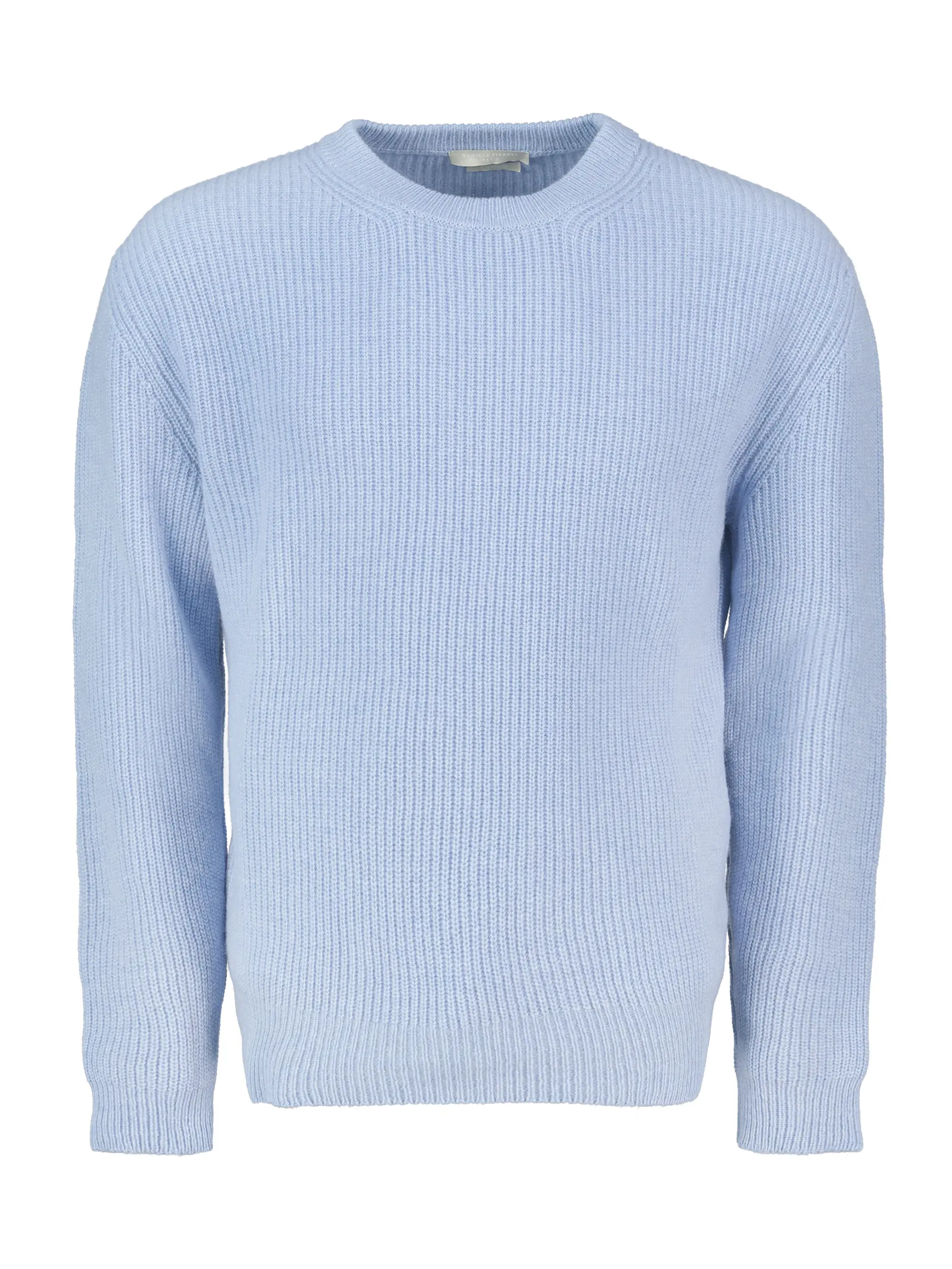 Rippstrickpullover aus Kaschmir langarm - Artikel Vorderseite - Farbe: Blau