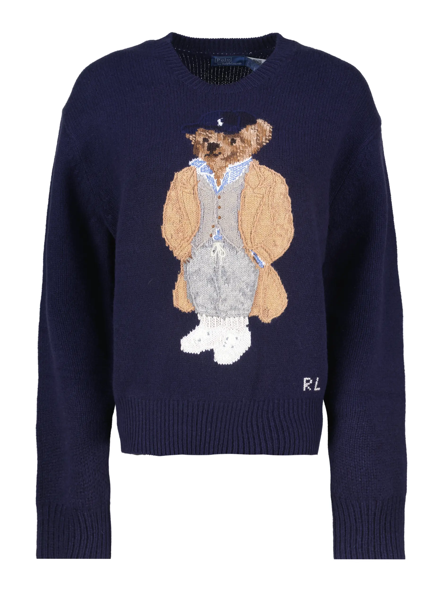 Wollpullover mit Polo Bear  - Artikel Vorderseite - Farbe: Blau