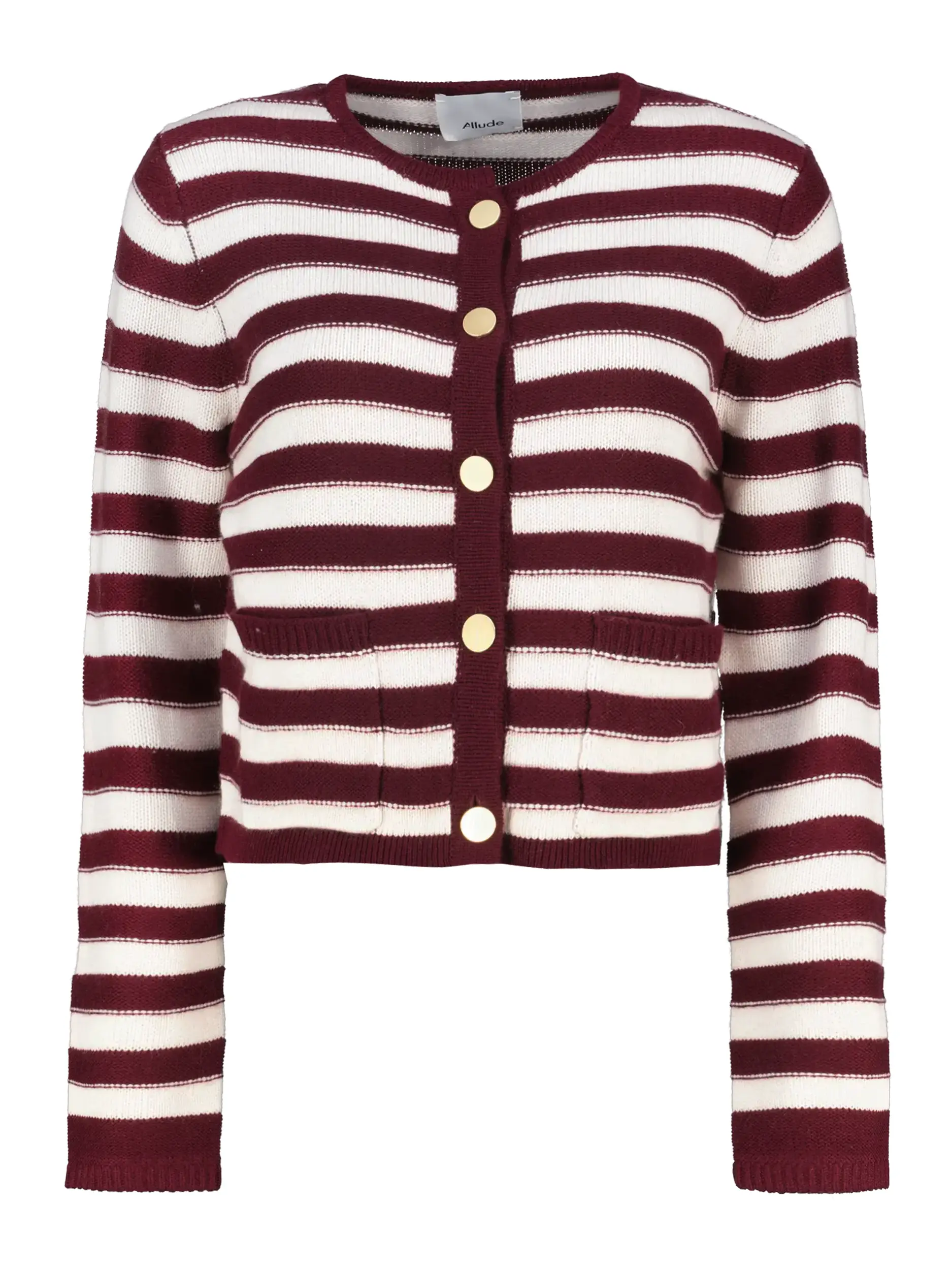 Gestreifte Strickjacke aus Wolle - Artikel Vorderseite