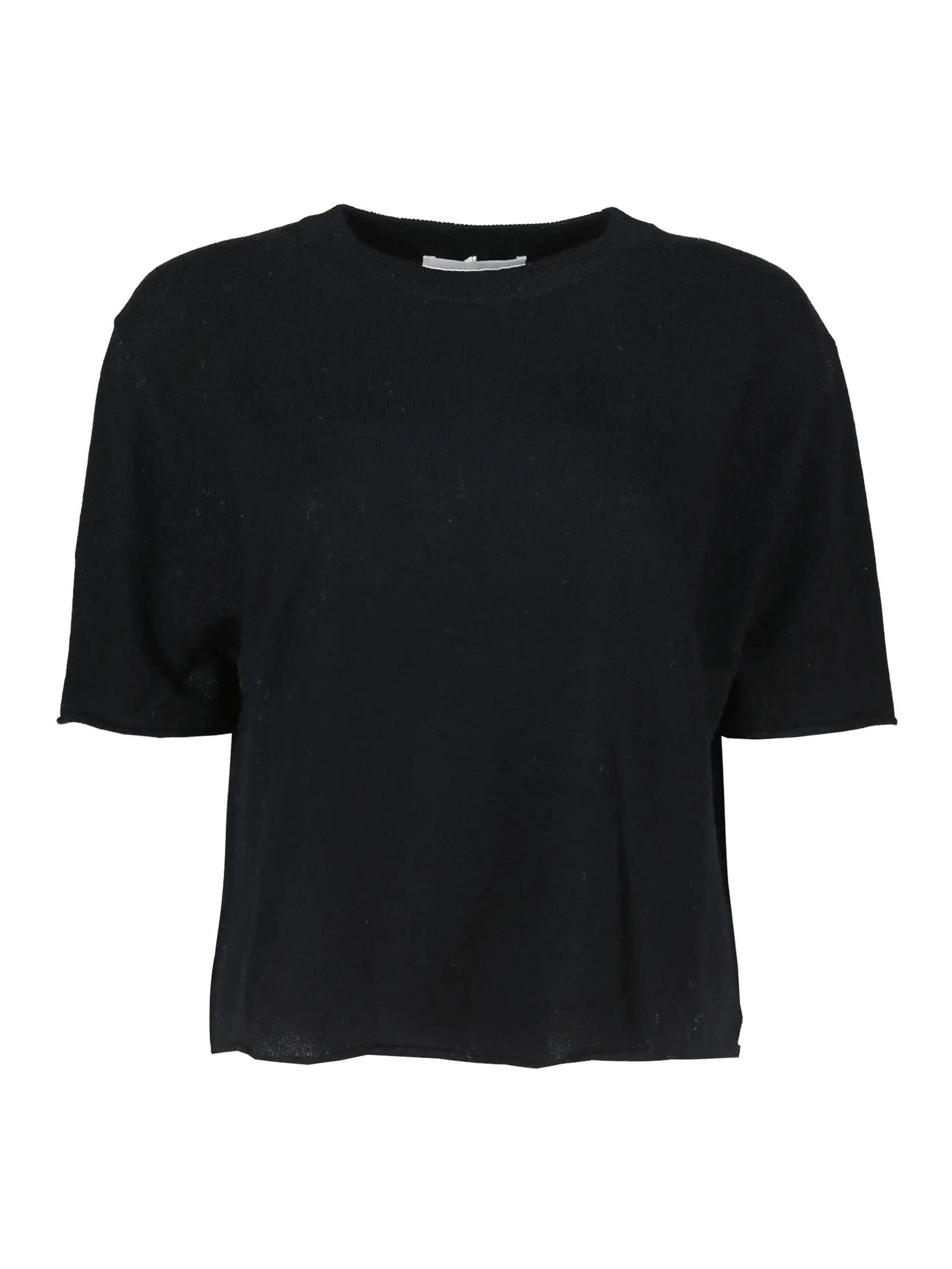 Pullover 'Cila' aus Kaschmir kurzarm - Artikel Vorderseite - Farbe: Schwarz