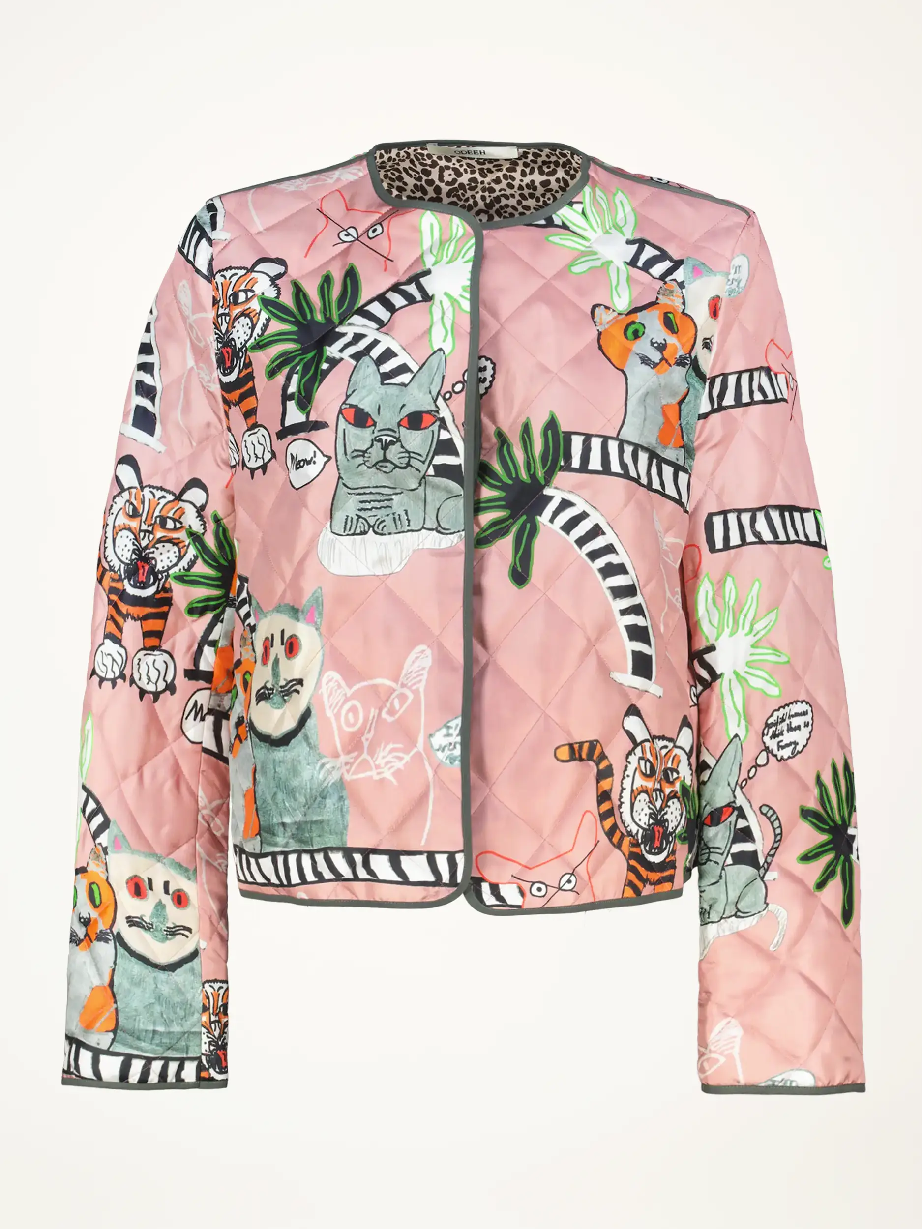 Gemusterte Steppjacke aus Seide - Artikelansicht - Farbe: Rosa&Pink