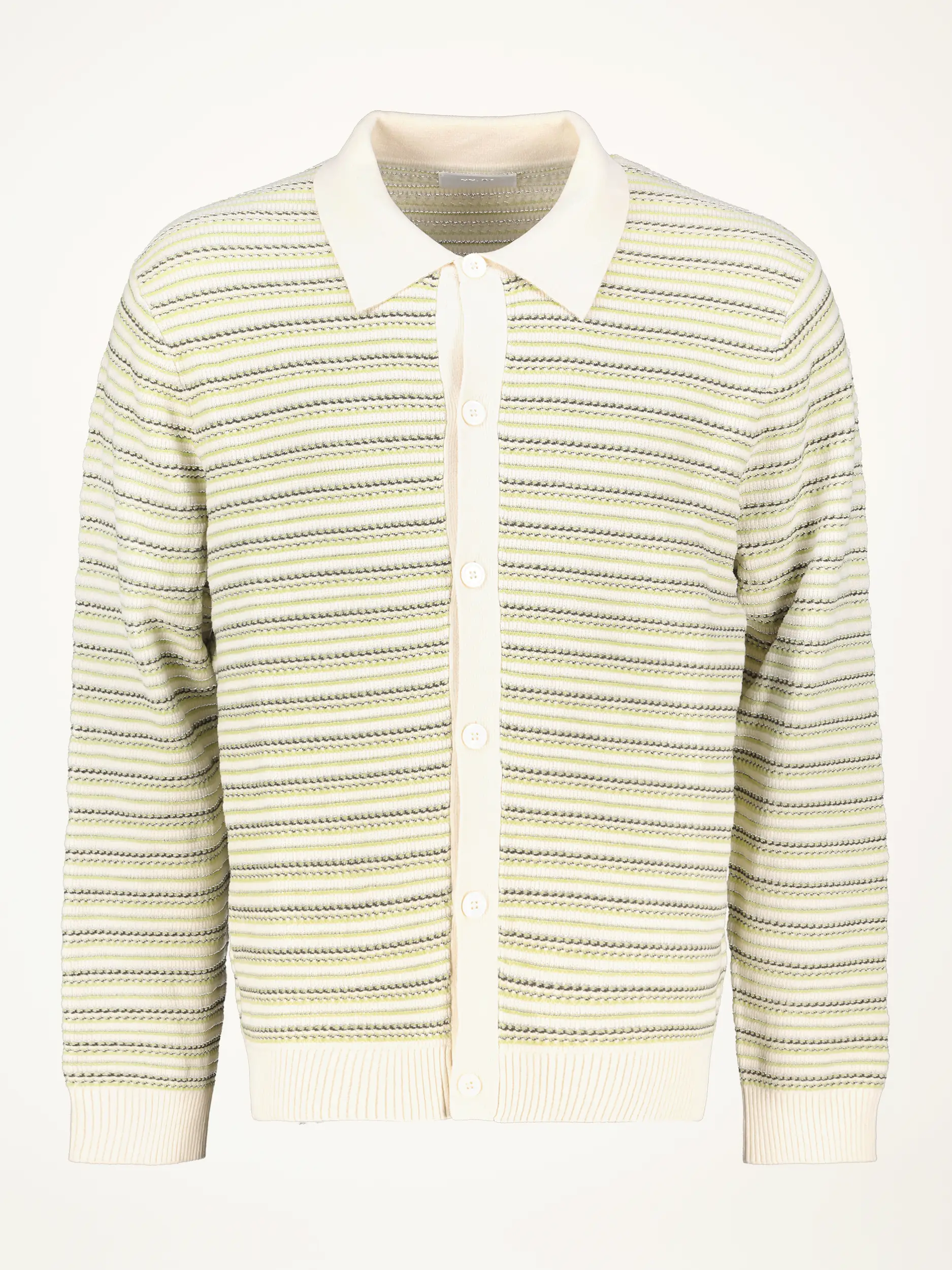 Gestreifte Strickjacke 'Jackiepolo' - Artikelansicht - Farbe: Beige