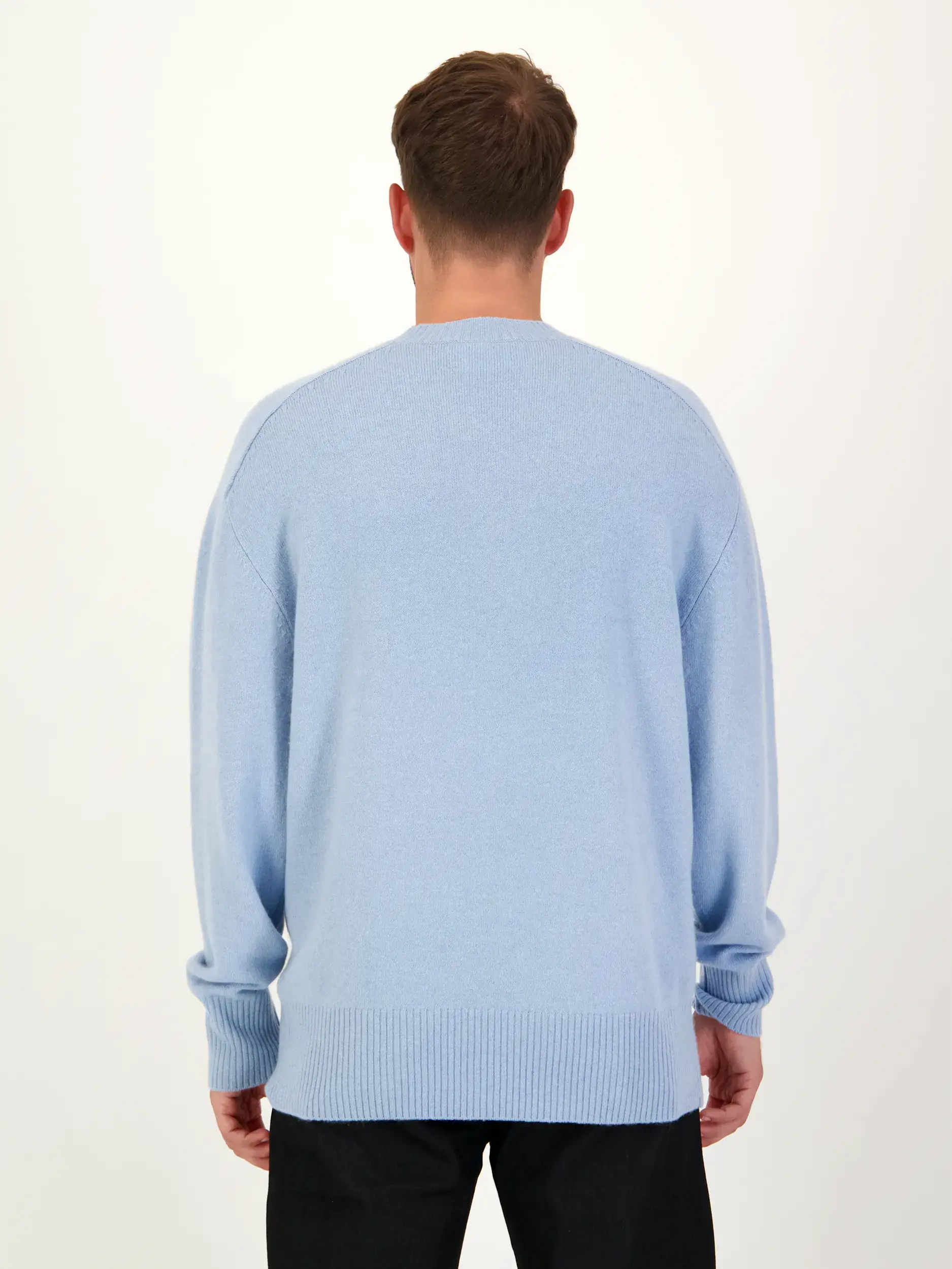 Pullover aus Kaschmir langarm - Artikel Rückseite getragen von einem Modell