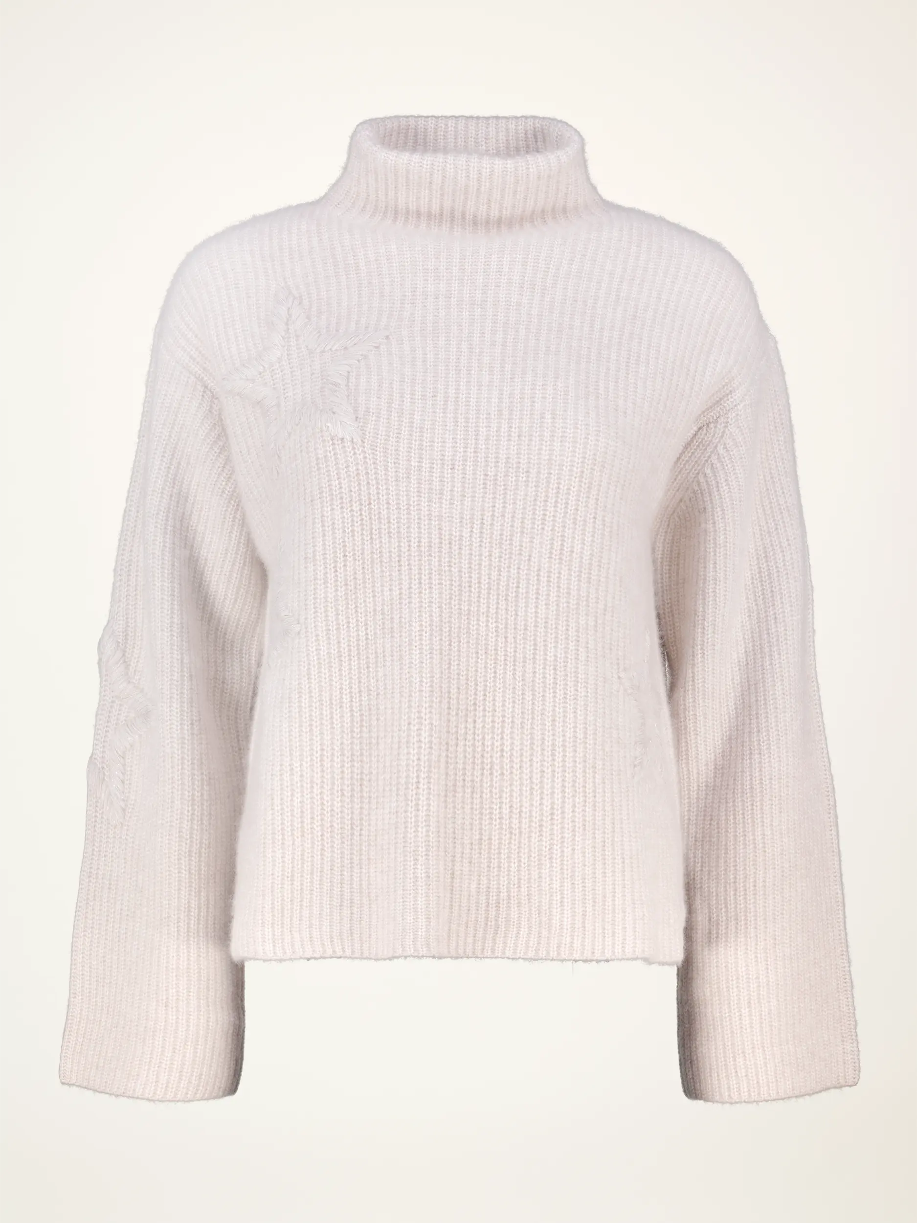 Gerippter Pullover aus Kaschmir-Mix langarm - Artikelansicht - Farbe: Beige