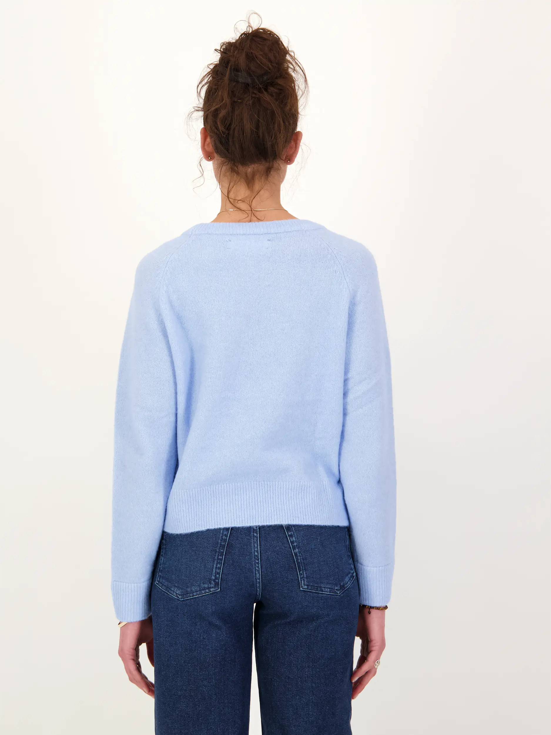 Pullover 'Nor On' - Artikel Rückseite getragen von einem Modell - Farbe: Blau