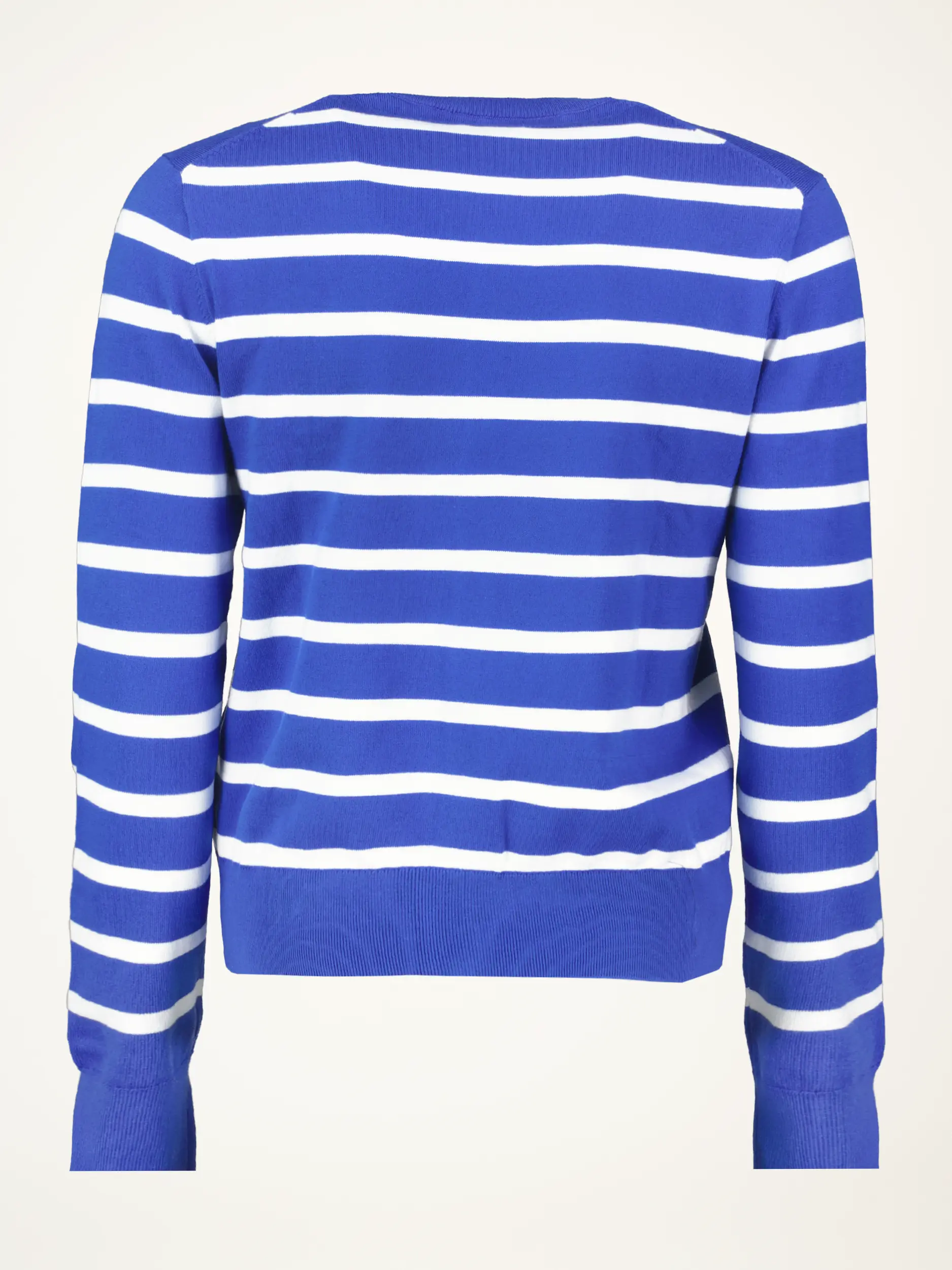Gestreifte Strickjacke aus Baumwolle - Artikel Rückseite - Farbe: Blau