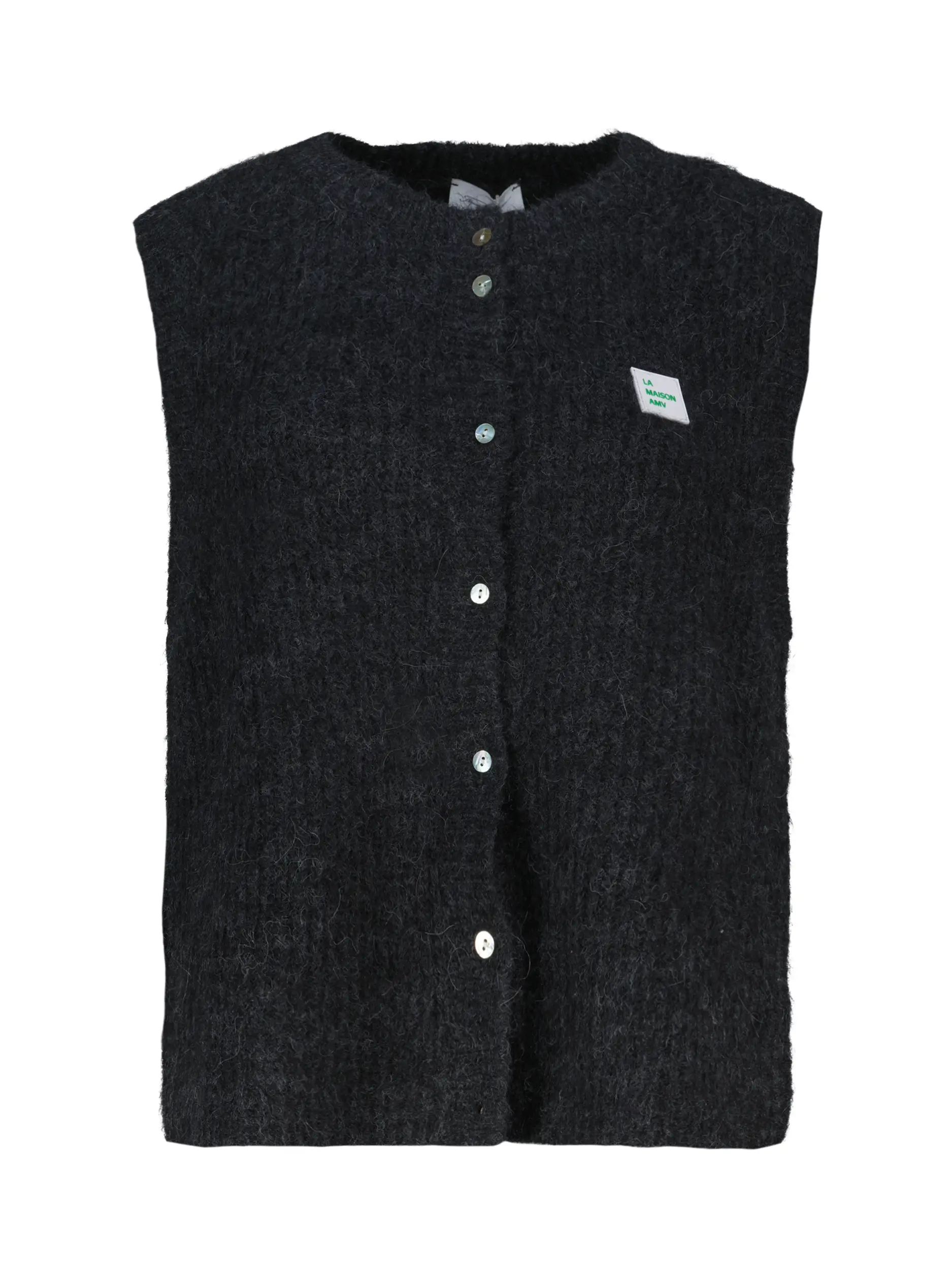 Strickweste 'East' aus Alpaka-Mix - Artikel Vorderseite - Farbe: Grau