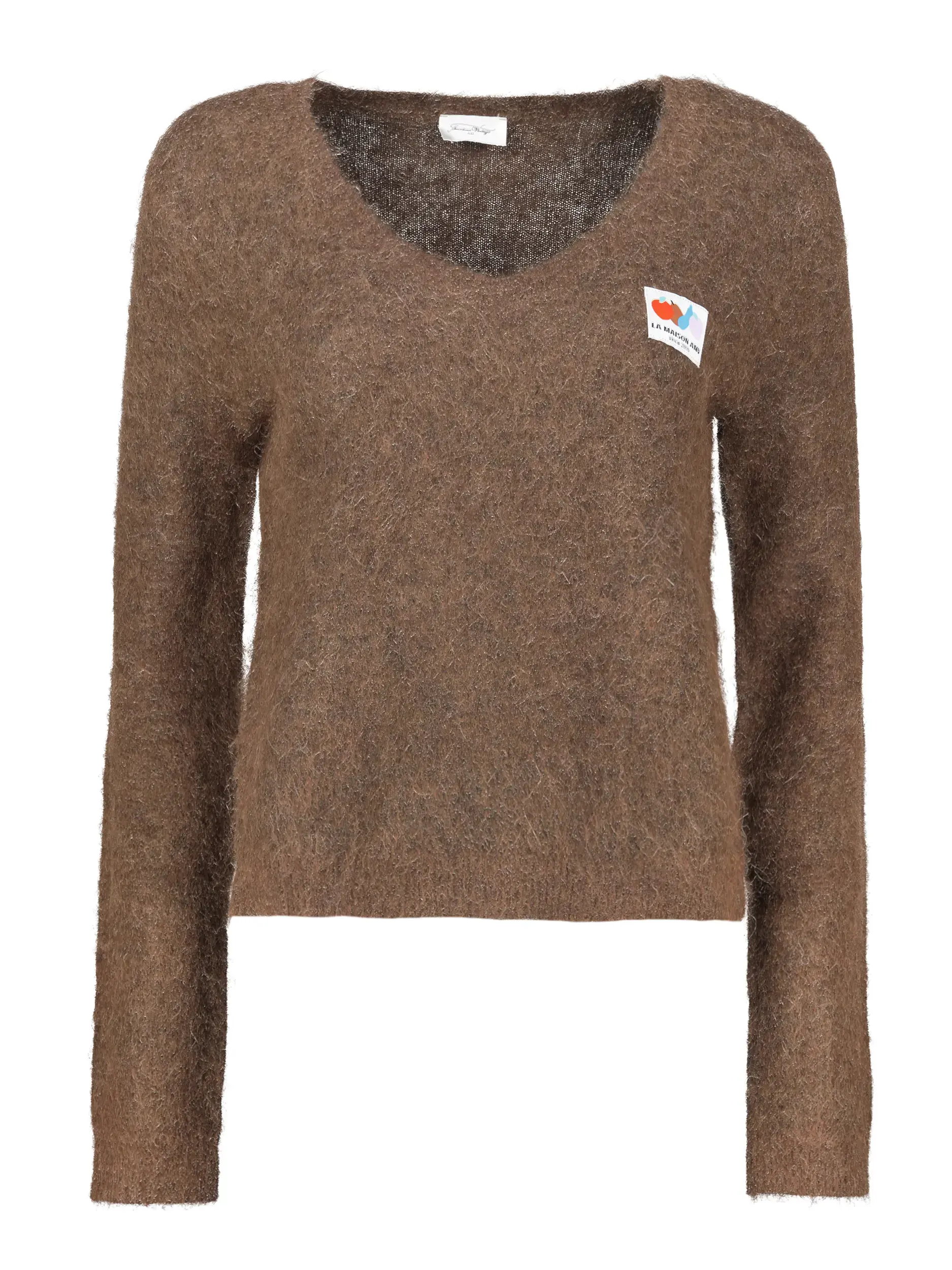 Pullover aus Alpaka-Mix langarm - Artikel Vorderseite - Farbe: Braun