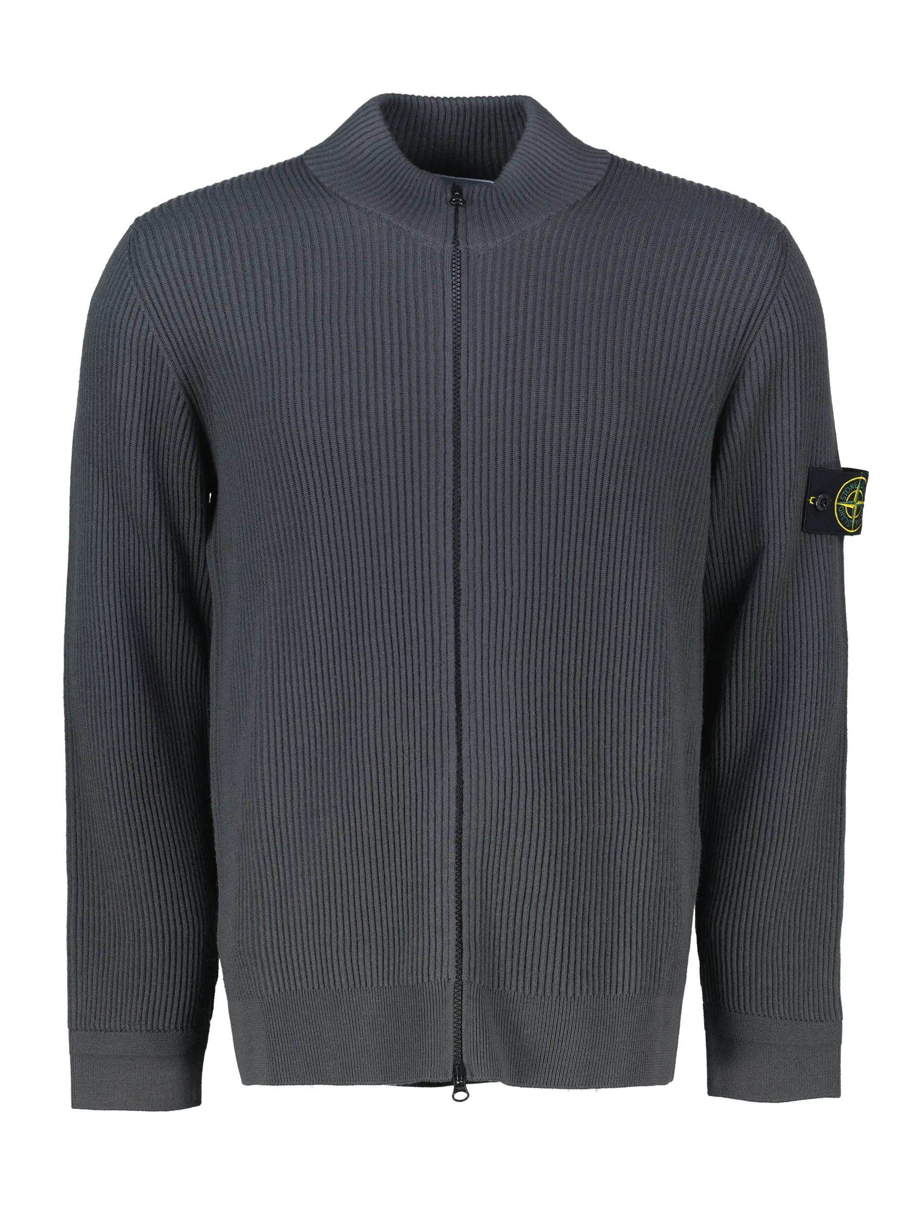 Strickjacke aus Schurwolle langarm - Artikel Vorderseite - Farbe: Grau