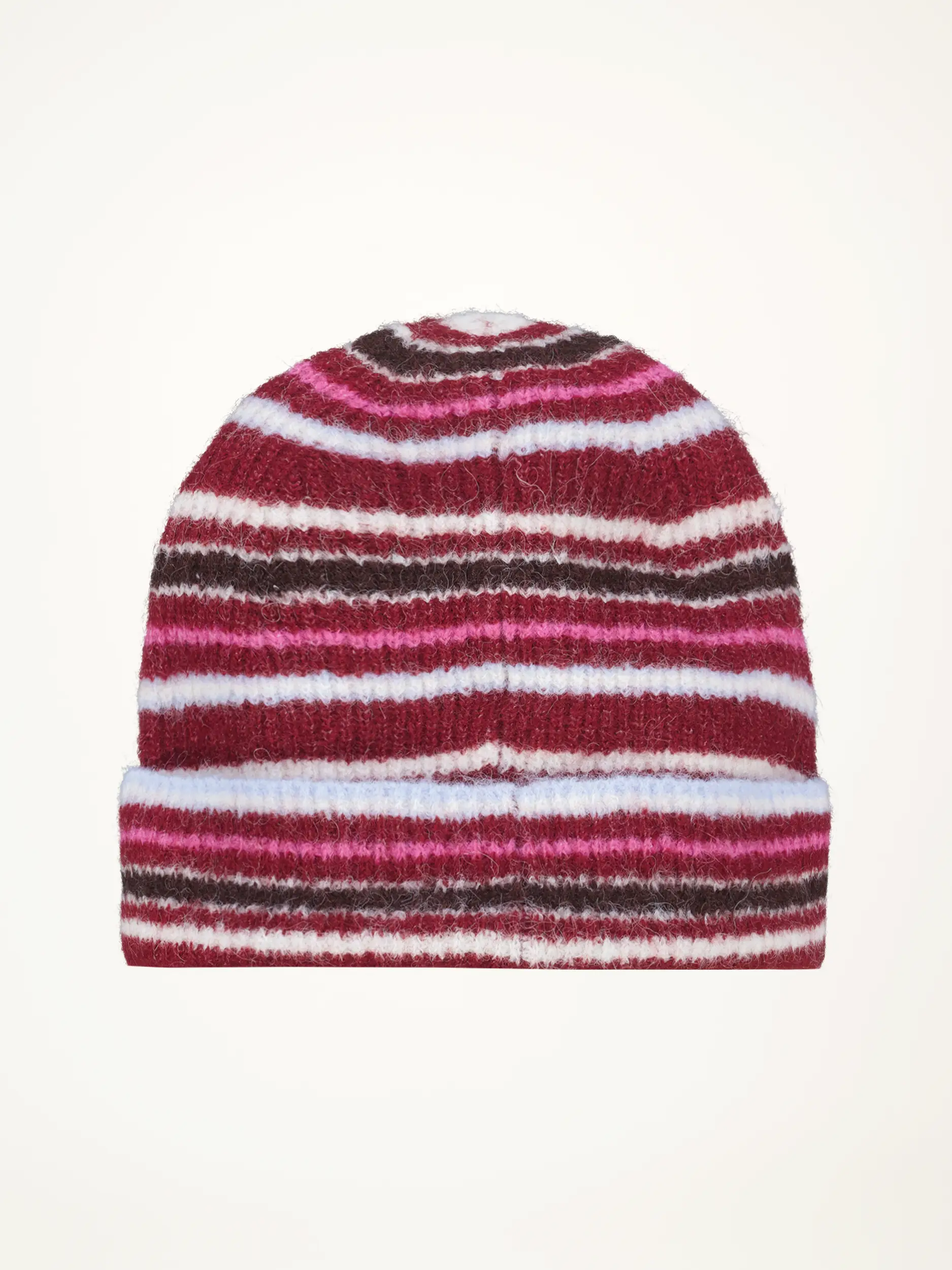 Gestreifte Mütze 'Arlobeanie' - Artikel Rückseite - Farbe: Rot