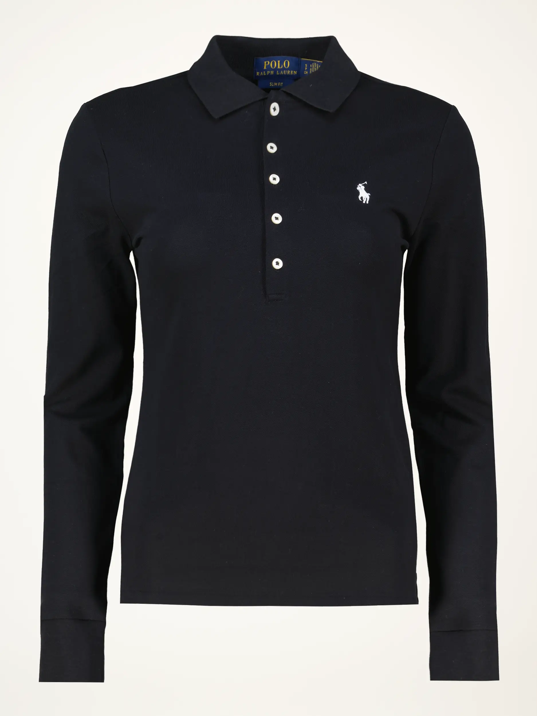 Poloshirt langarm - Artikelansicht - Farbe: Schwarz