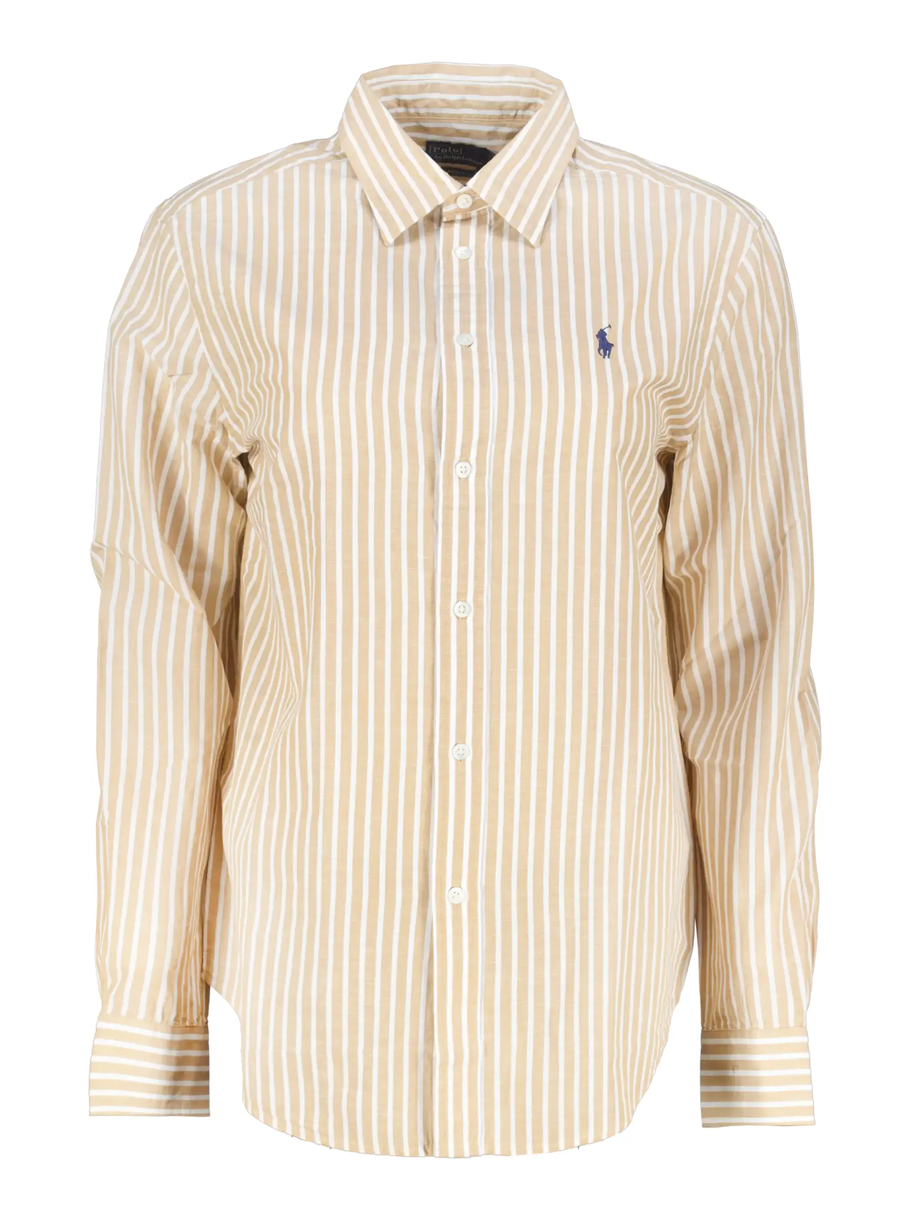 gestreifte Bluse aus Leinen langarm - Artikel Vorderseite - Farbe: Braun