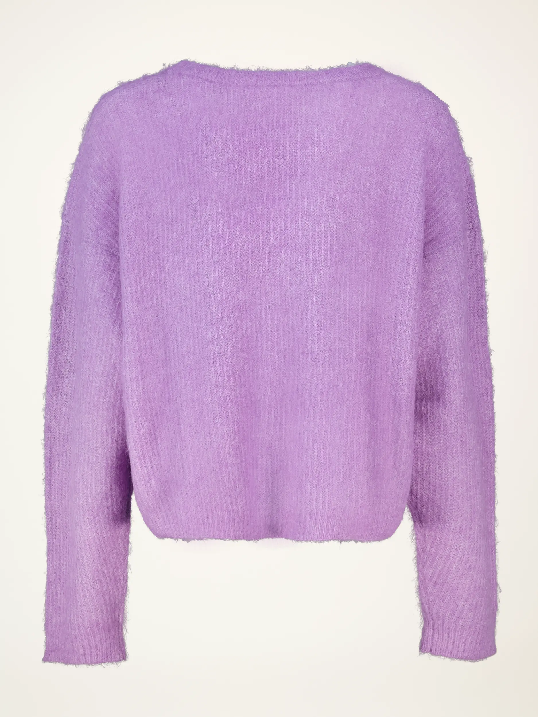 Oversized Strickjacke aus Alpaka-Mix langarm - Artikel Rückseite - Farbe: Violett