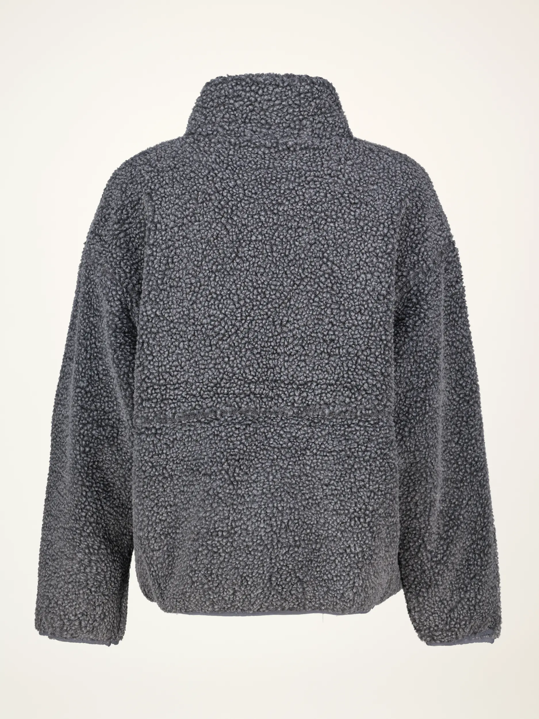Oversized Jacke aus Bouclé - Artikel Rückseite - Farbe: Grau