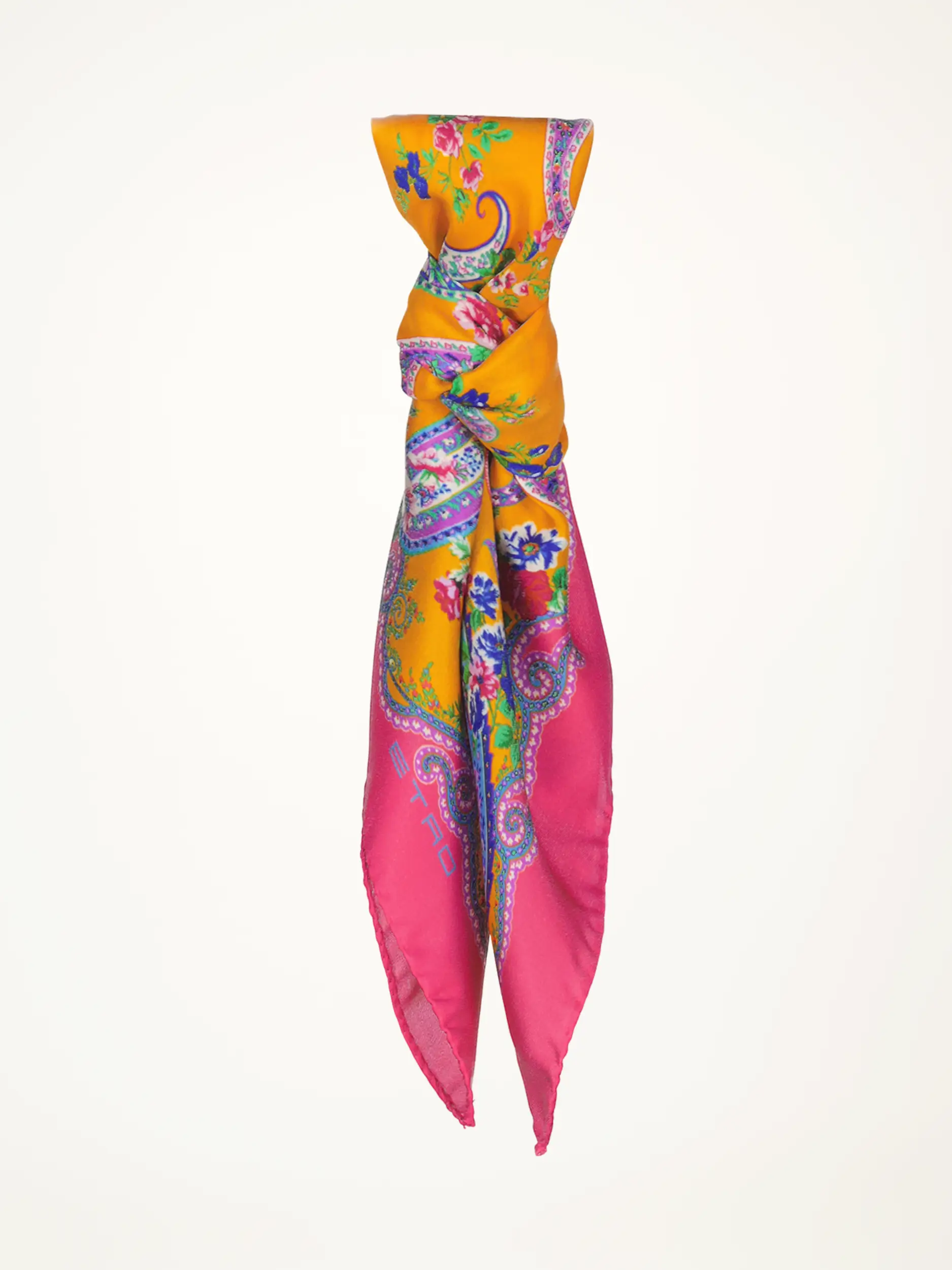 Gemustertes Seidentuch  - Artikelansicht - Farbe: Orange