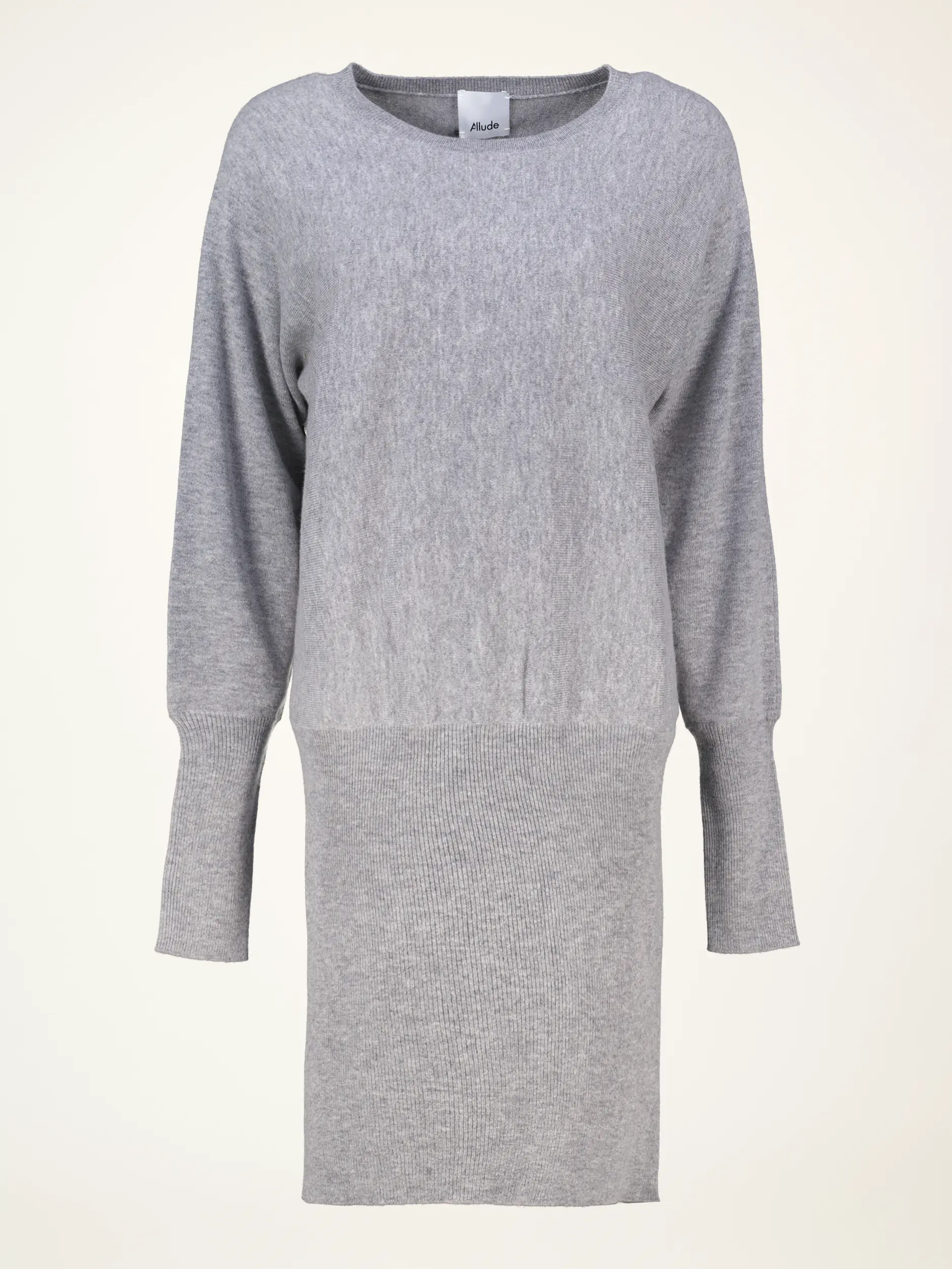 Midi Strickkleid aus Kaschmir-Mix langarm - Artikelansicht - Farbe: Grau