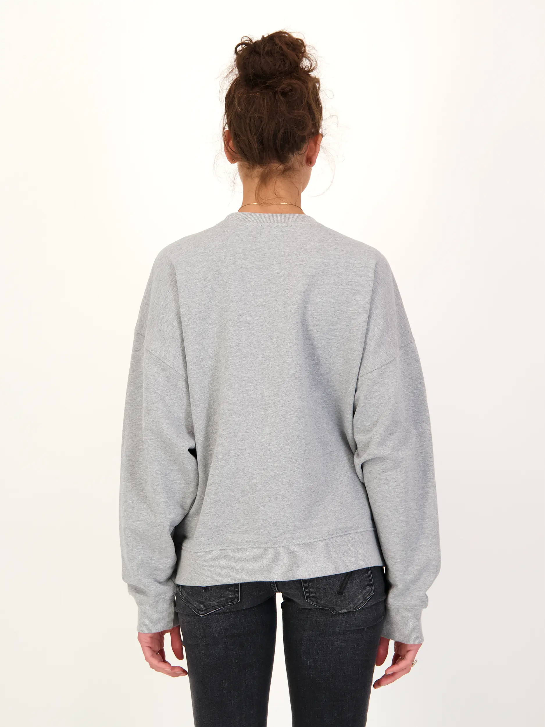 Sweatshirt 'Ixperience' mit Print - Artikel Rückseite getragen von einem Modell - Farbe: Grau
