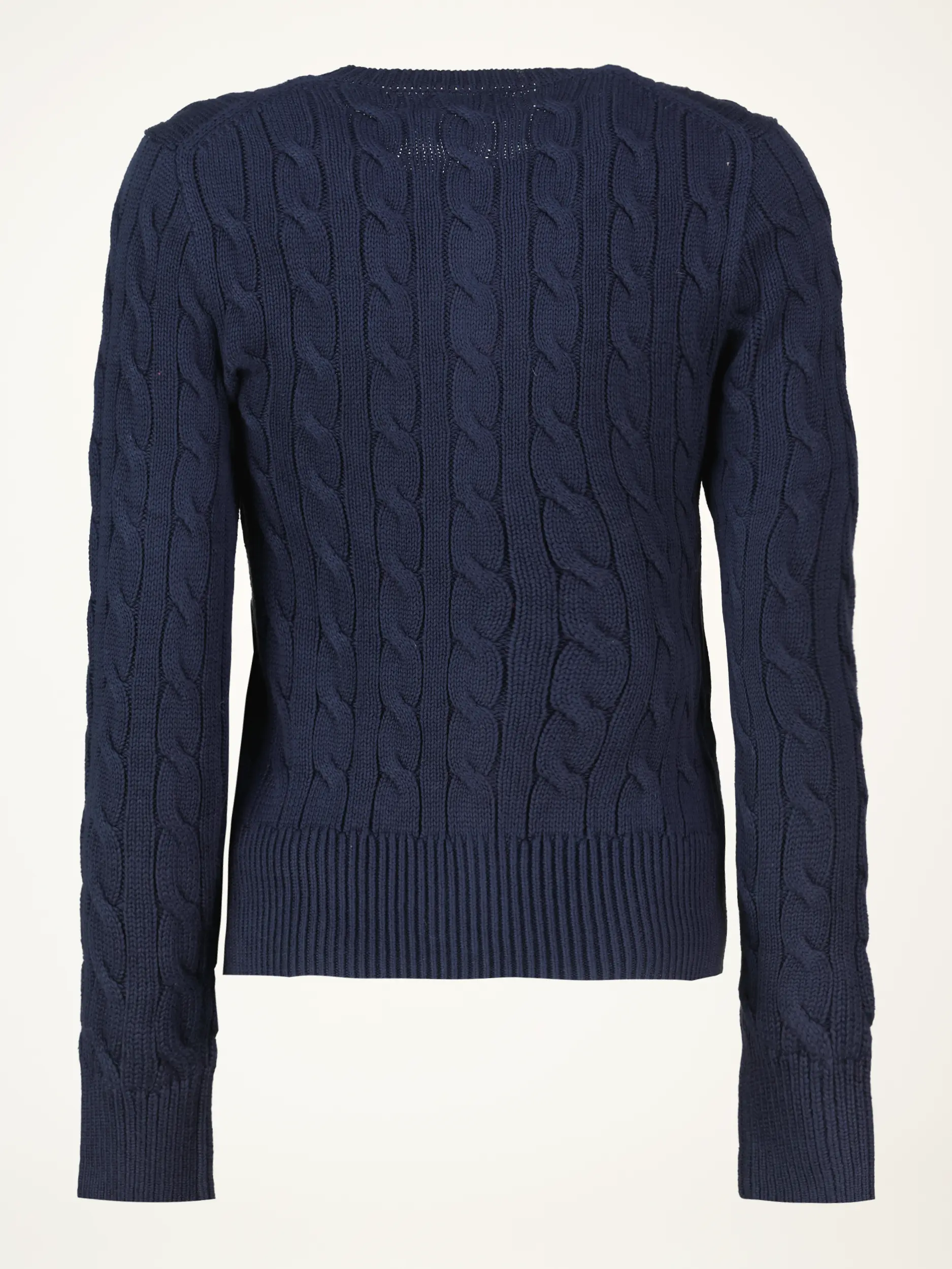 Strickjacke mit Zopfmuster  - Artikel Rückseite - Farbe: Blau