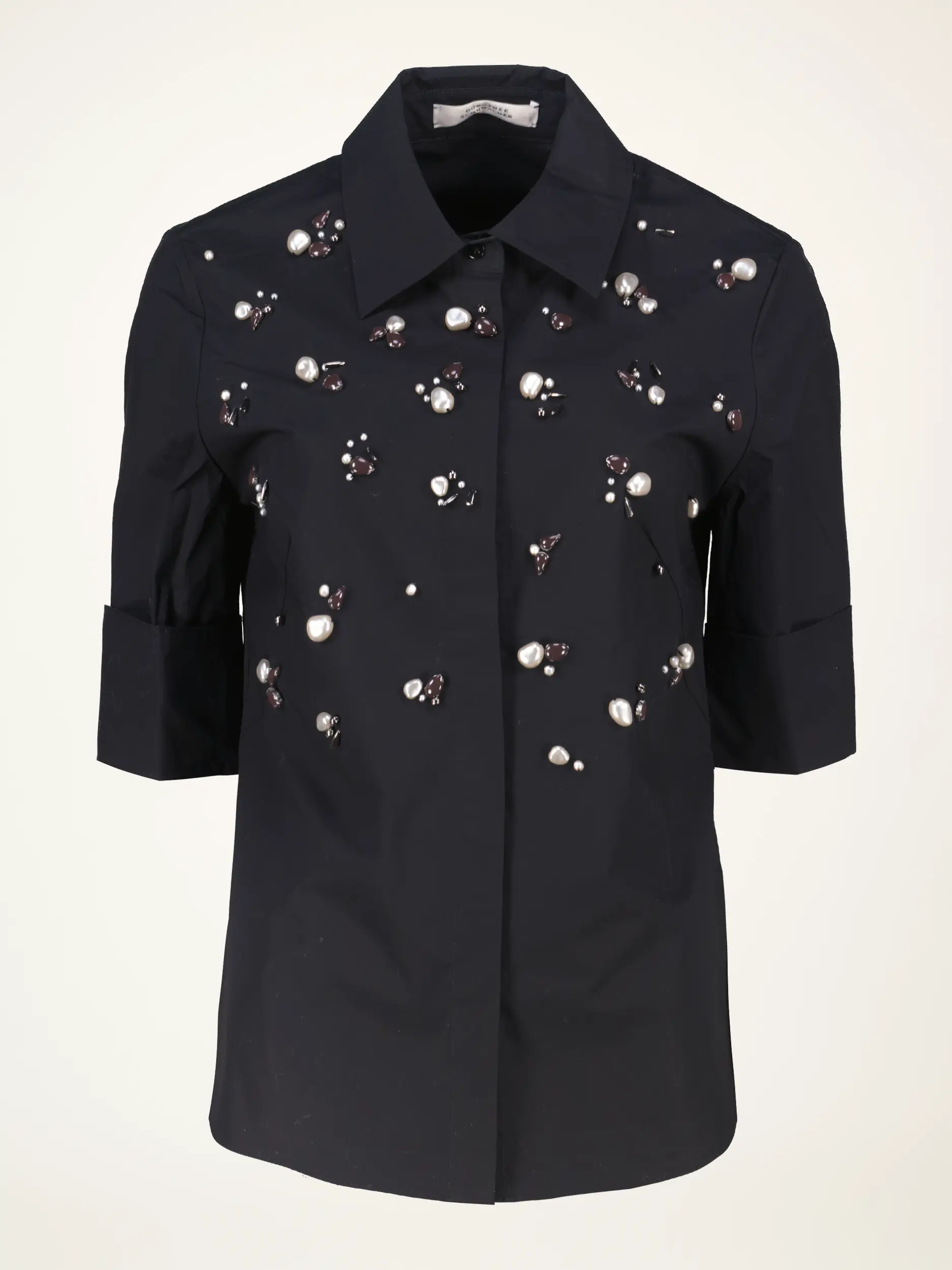 Baumwollbluse 'Poplin Power' kurzarm - Artikelansicht - Farbe: Schwarz