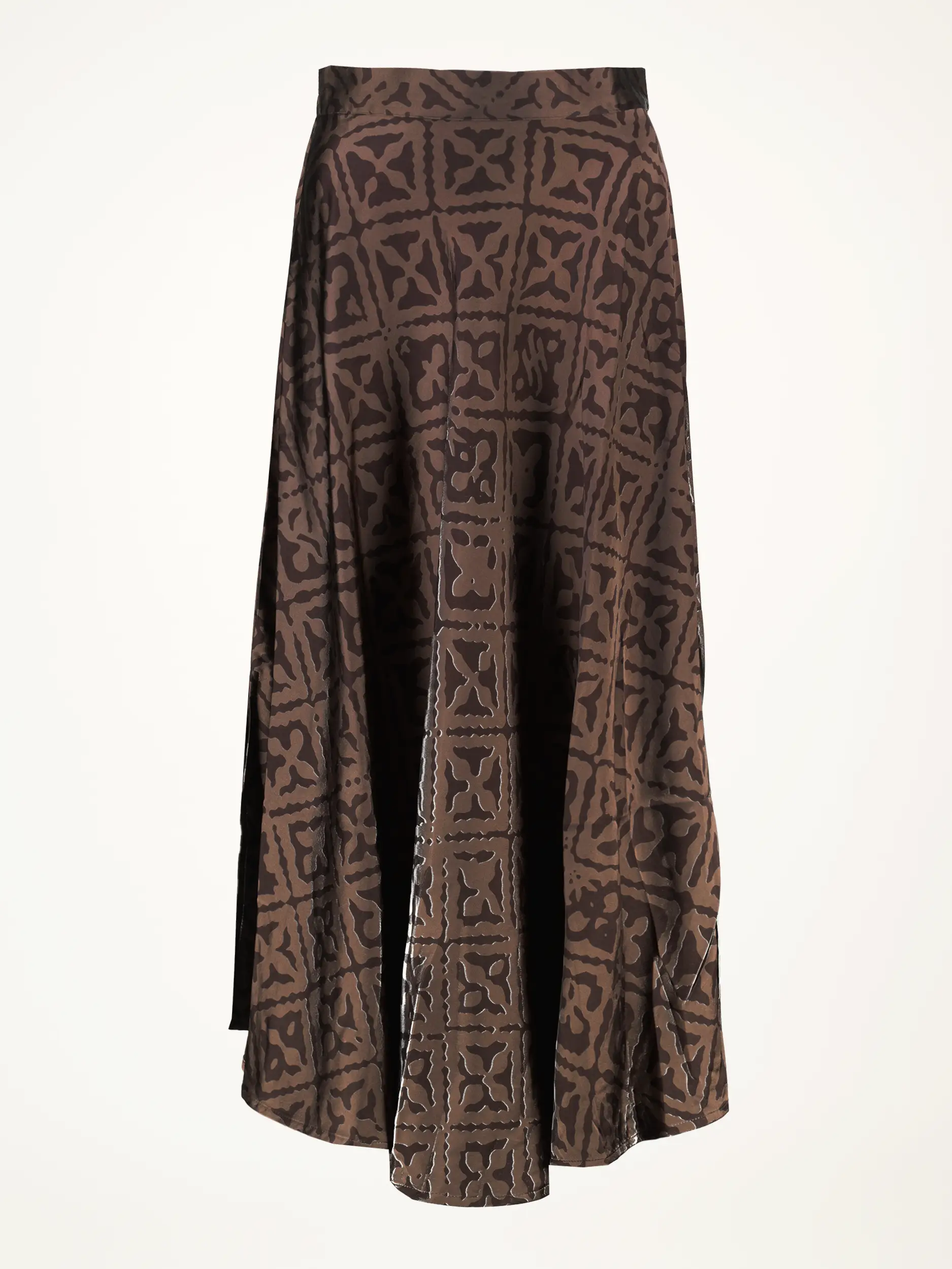 Midirock 'Eyes of Marrakesh 2' aus Seide - Artikelansicht - Farbe: Braun