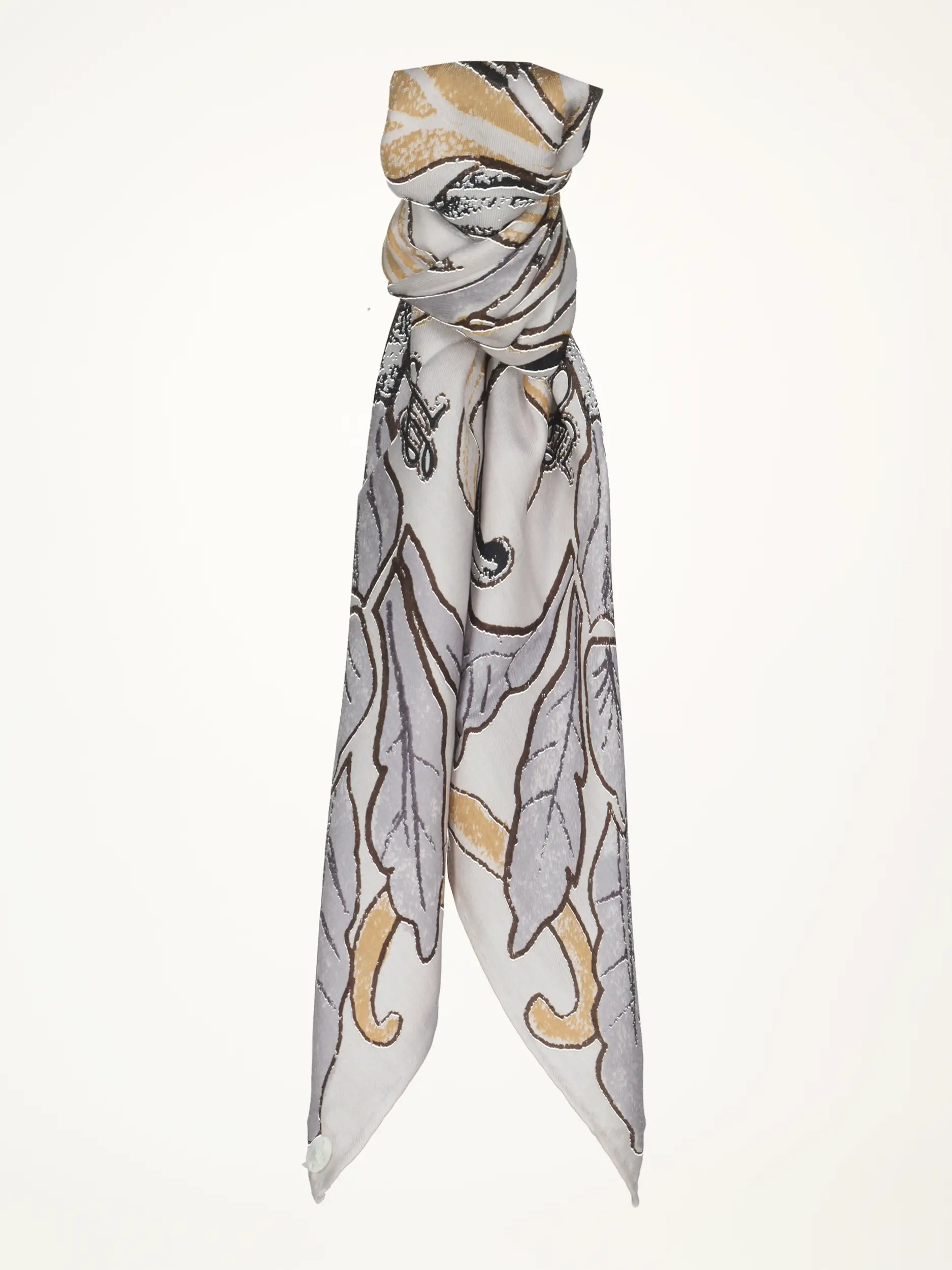 Gemustertes Tuch 'Silktwill Midi 70 Iris Noble' aus Seide - Artikelansicht - Farbe: Creme