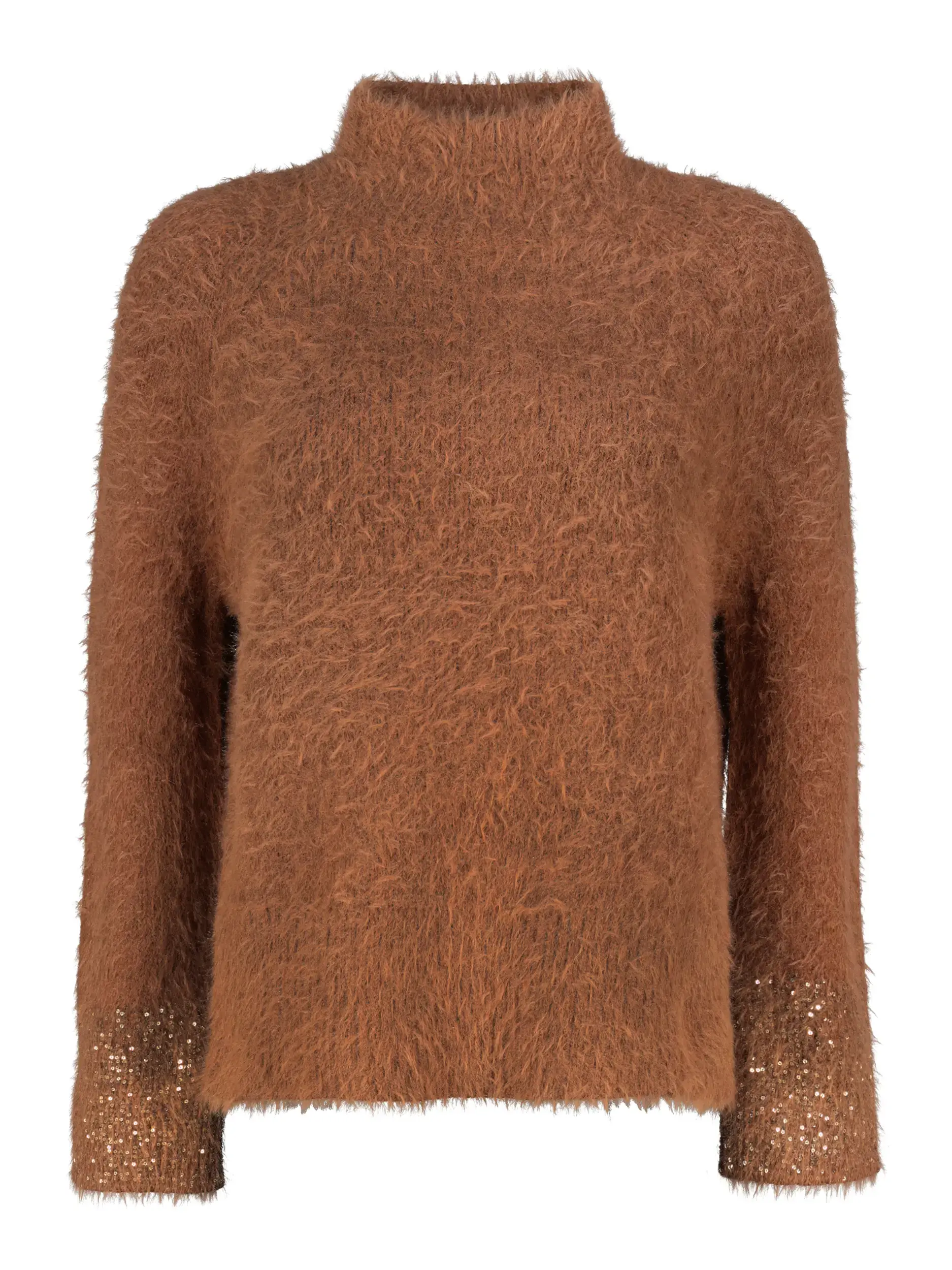 Pullover aus Wolle langarm - Artikel Vorderseite - Farbe: Braun