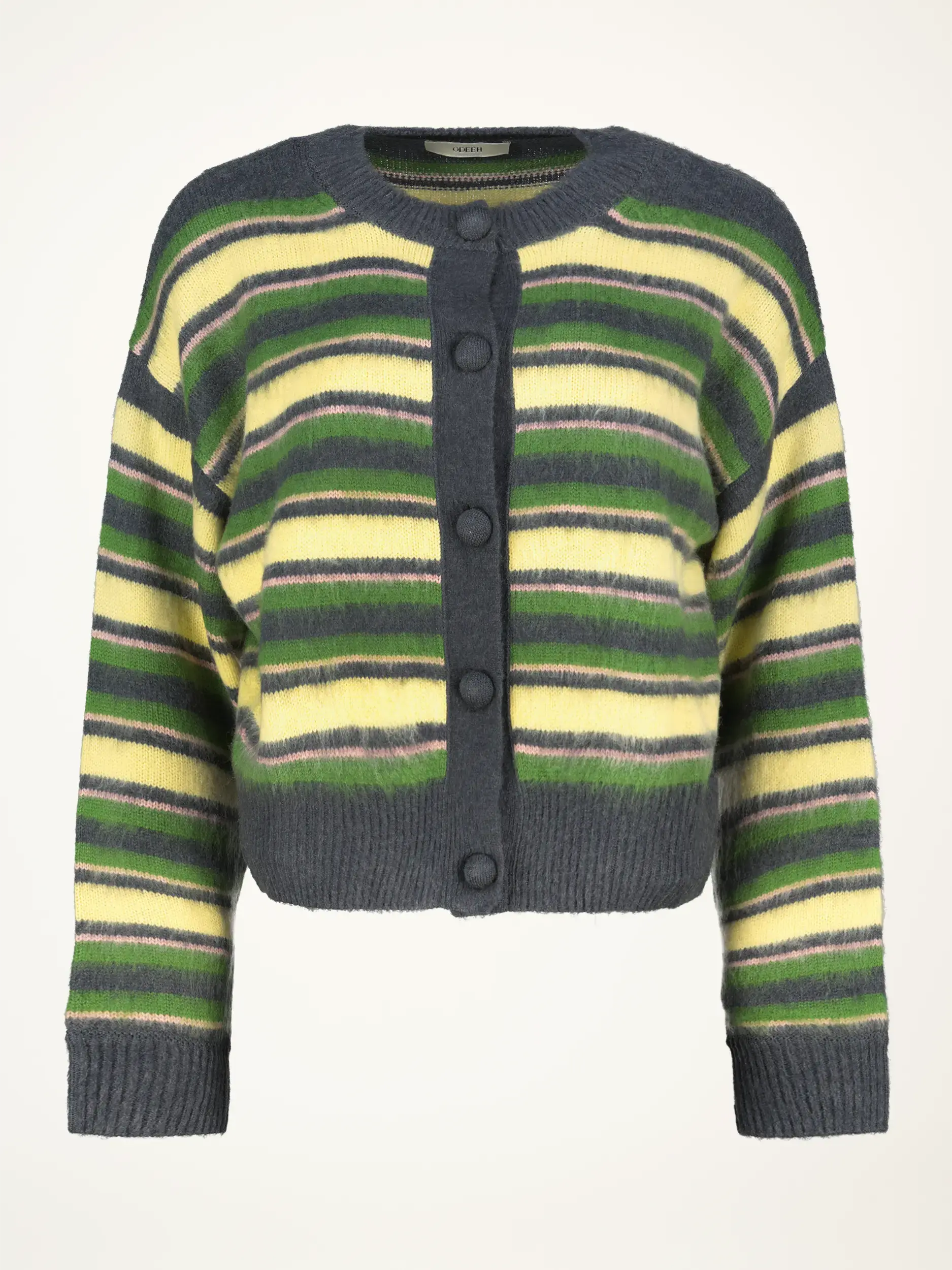 Gestreifte Strickjacke aus Wolle - Artikelansicht - Farbe: Grün