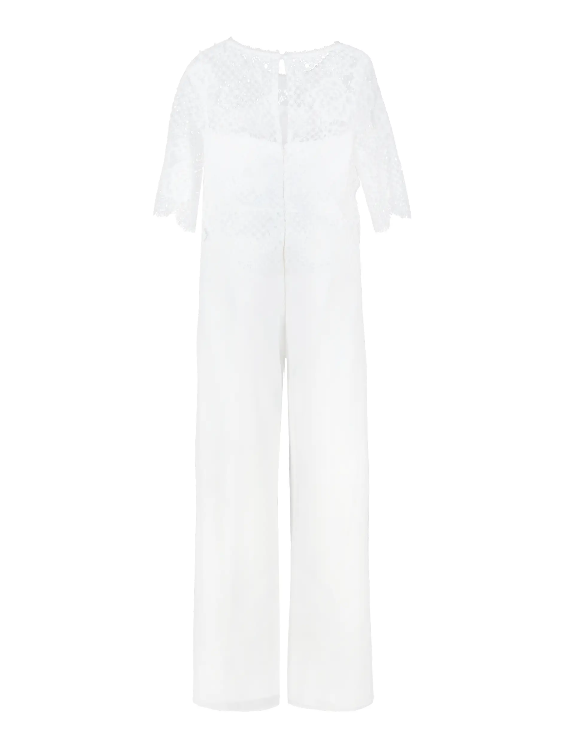 Mädchen Kommunion-Jumpsuit - Artikel Rückseite - Farbe: Creme