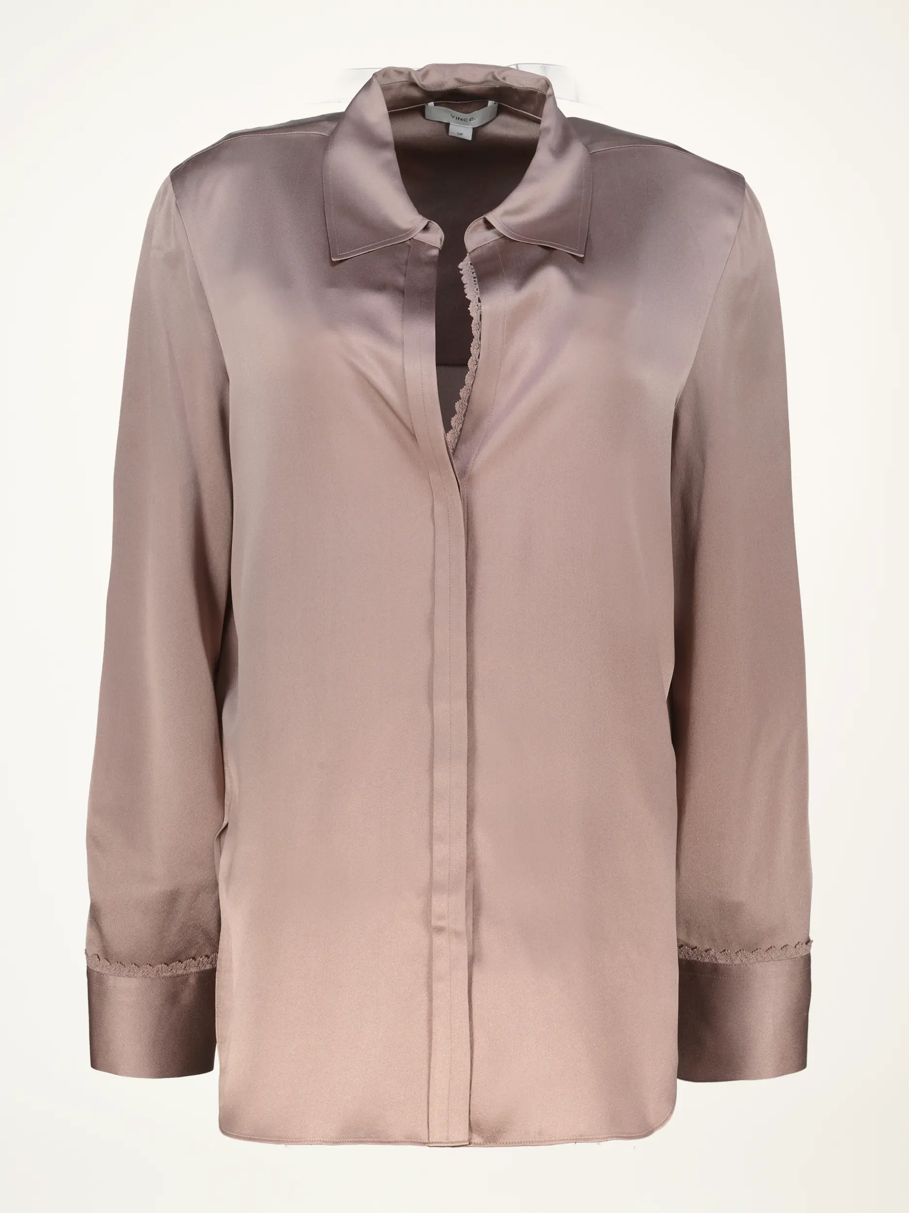 Satinbluse aus Seide langarm - Artikelansicht - Farbe: Rosa&Pink
