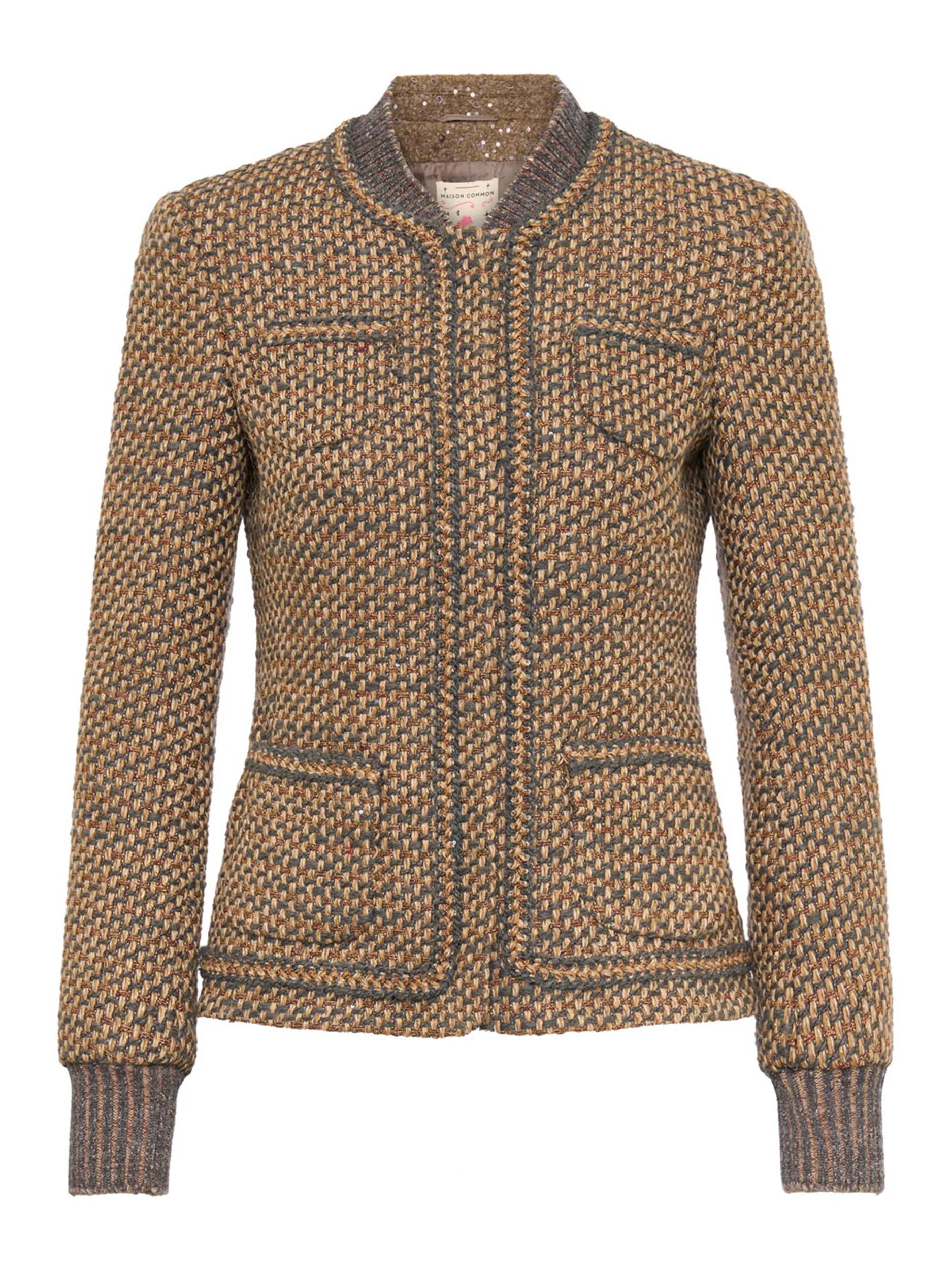 Bouclé Jacke  - Artikelansicht - Farbe: Braun