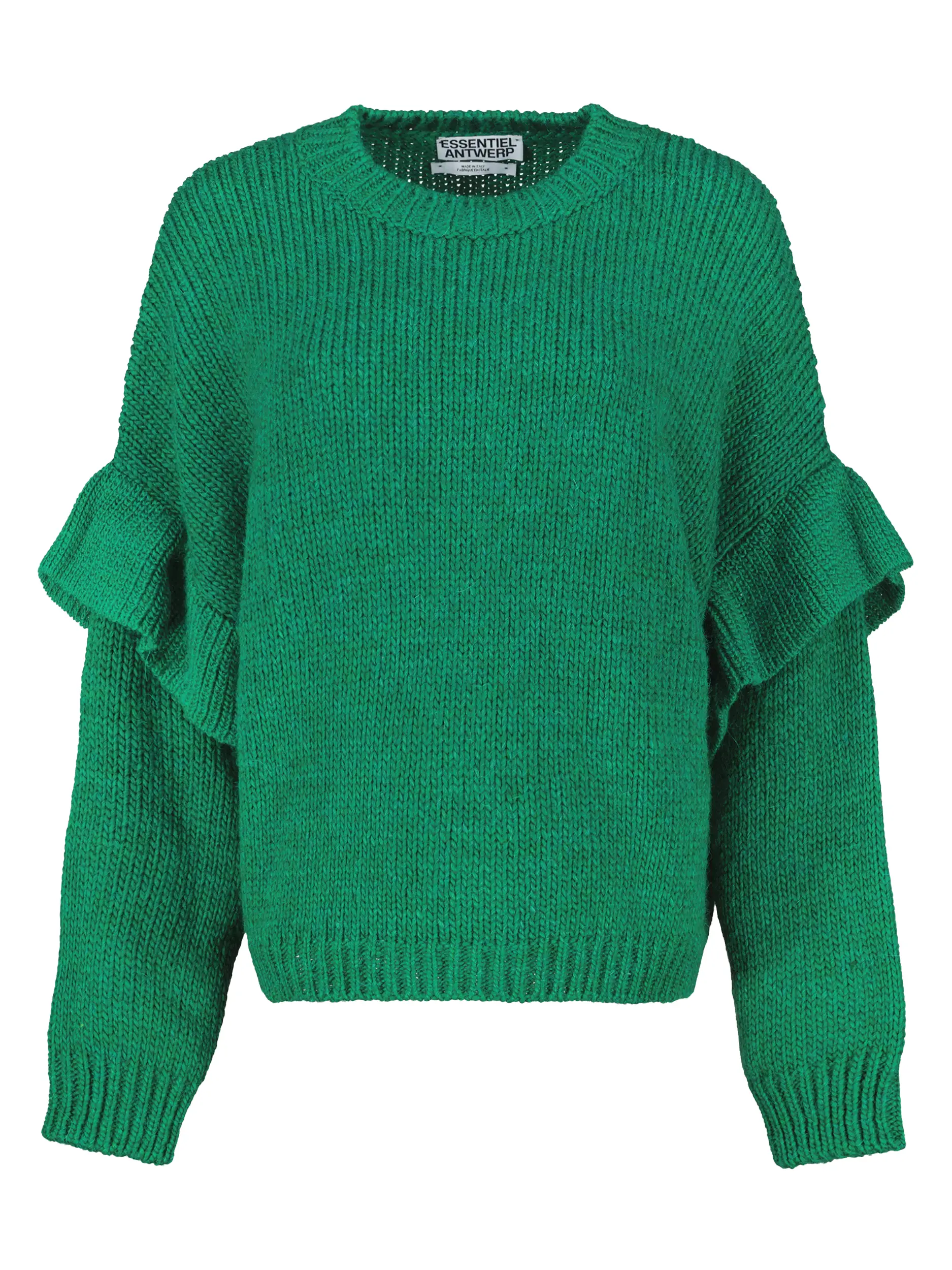 Pullover 'Ijune' aus Wolle langarm - Artikel Vorderseite - Farbe: Grün