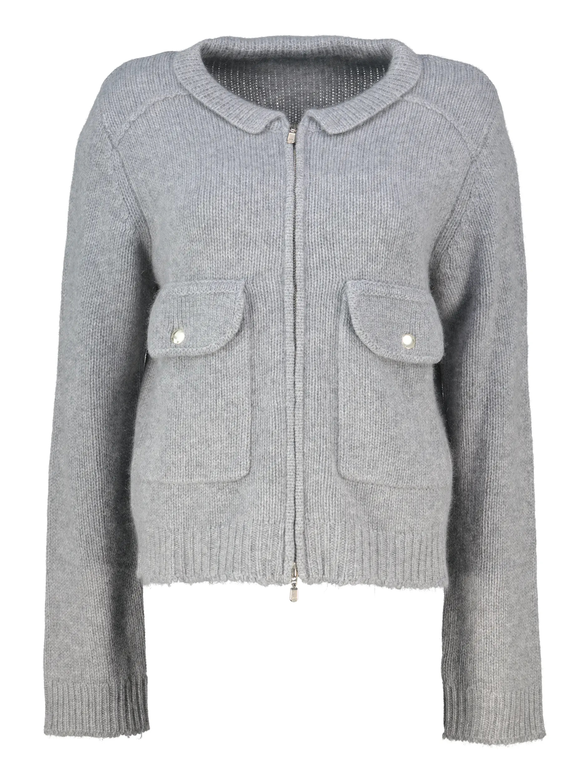 Strickjacke aus Kaschmir - Artikel Vorderseite - Farbe: Grau