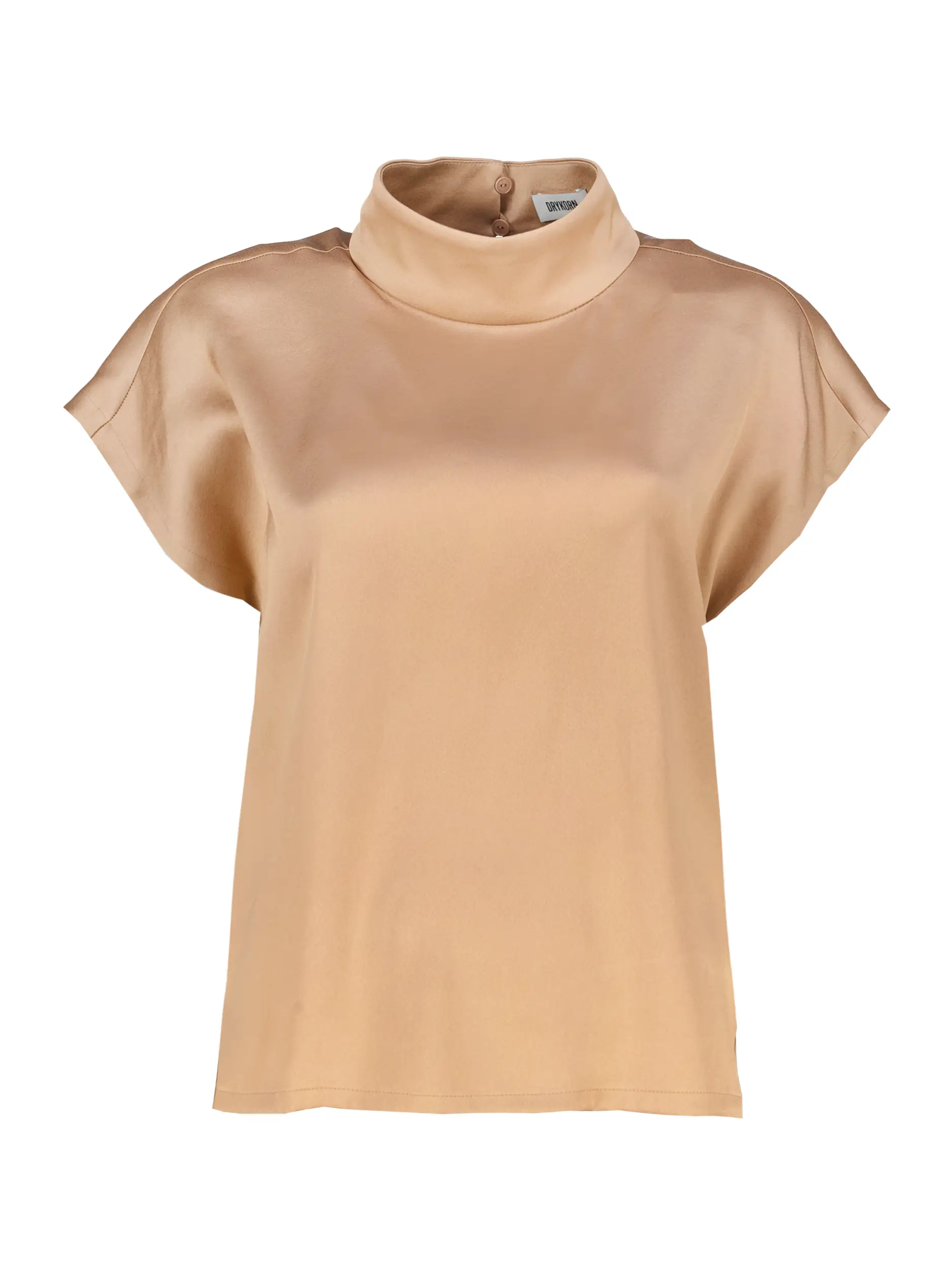 Satinbluse 'Alaria' kurzarm - Artikel Vorderseite - Farbe: Beige