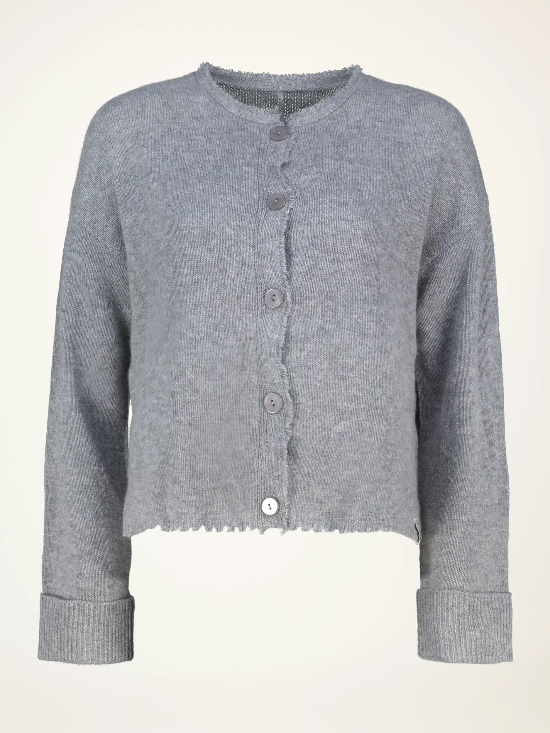 Strickjacke aus Kaschmir-Mix langarm - Artikelansicht - Farbe: Grau