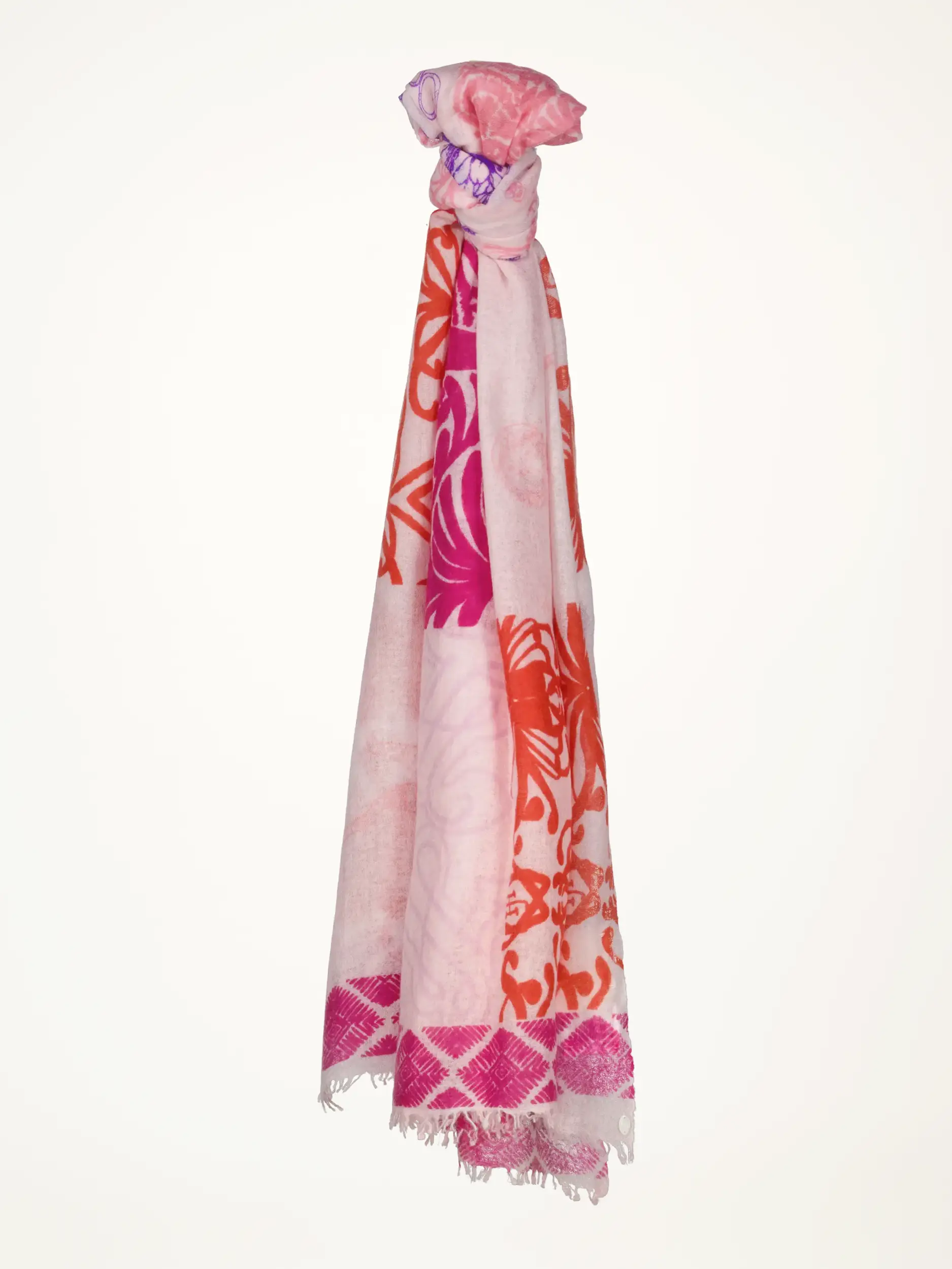 Gemusterter Schal aus Kaschmir - Artikelansicht - Farbe: Rosa&Pink