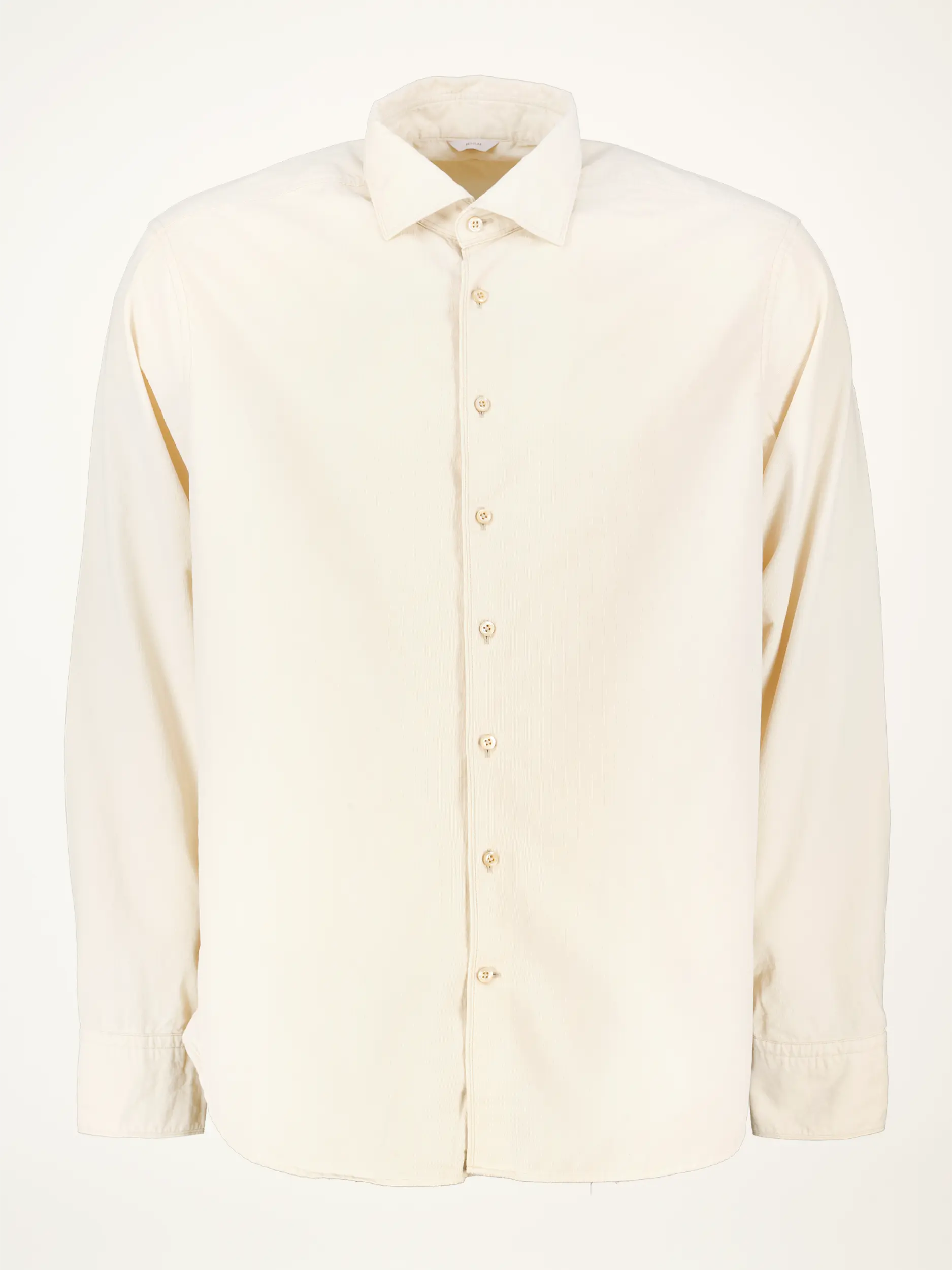 Cordhemd mit Haifischkragen langarm - Artikelansicht - Farbe: Beige