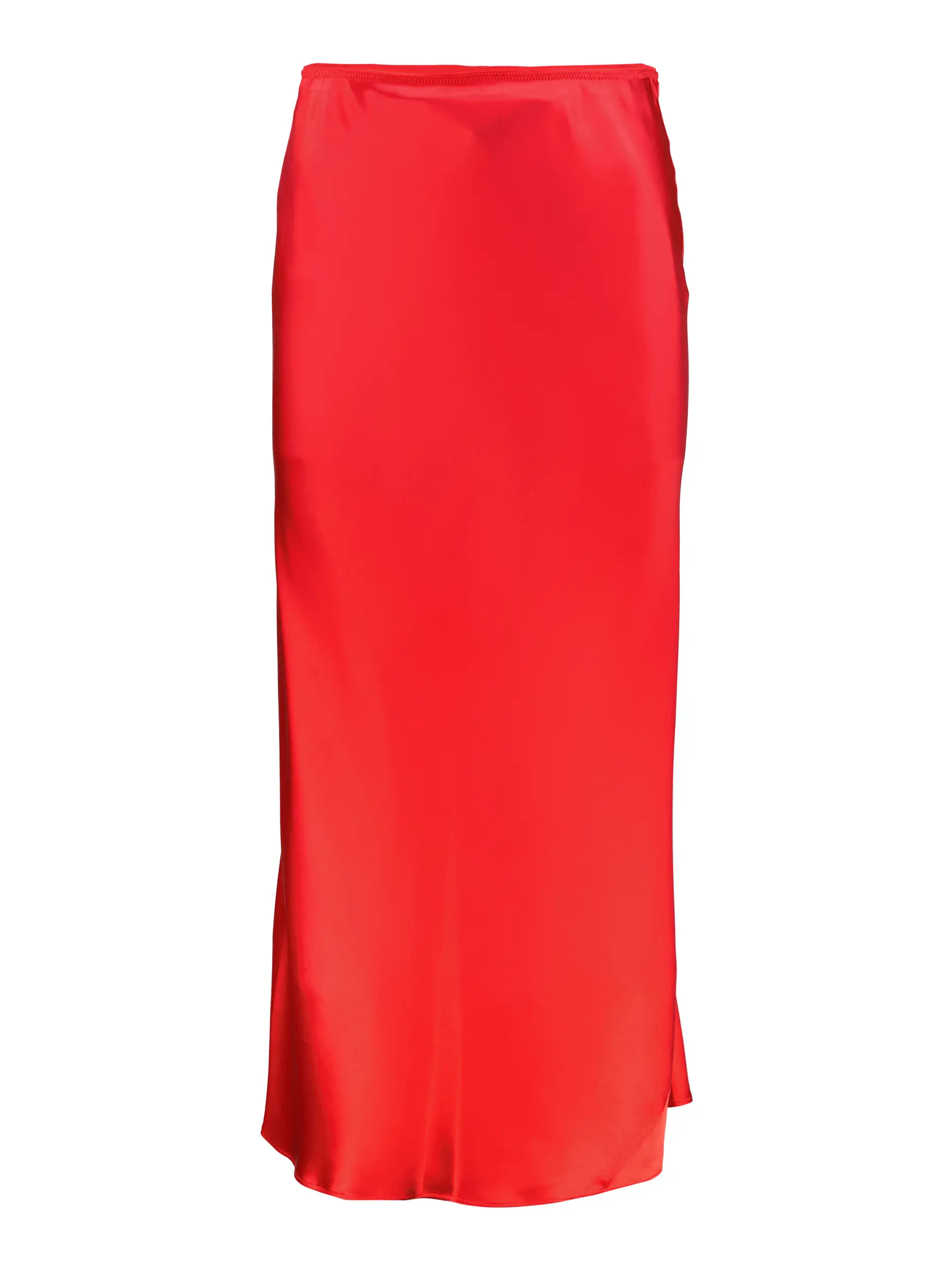 Midi Satinrock 'Sense of Shine' aus Seide - Artikel Vorderseite - Farbe: Rot