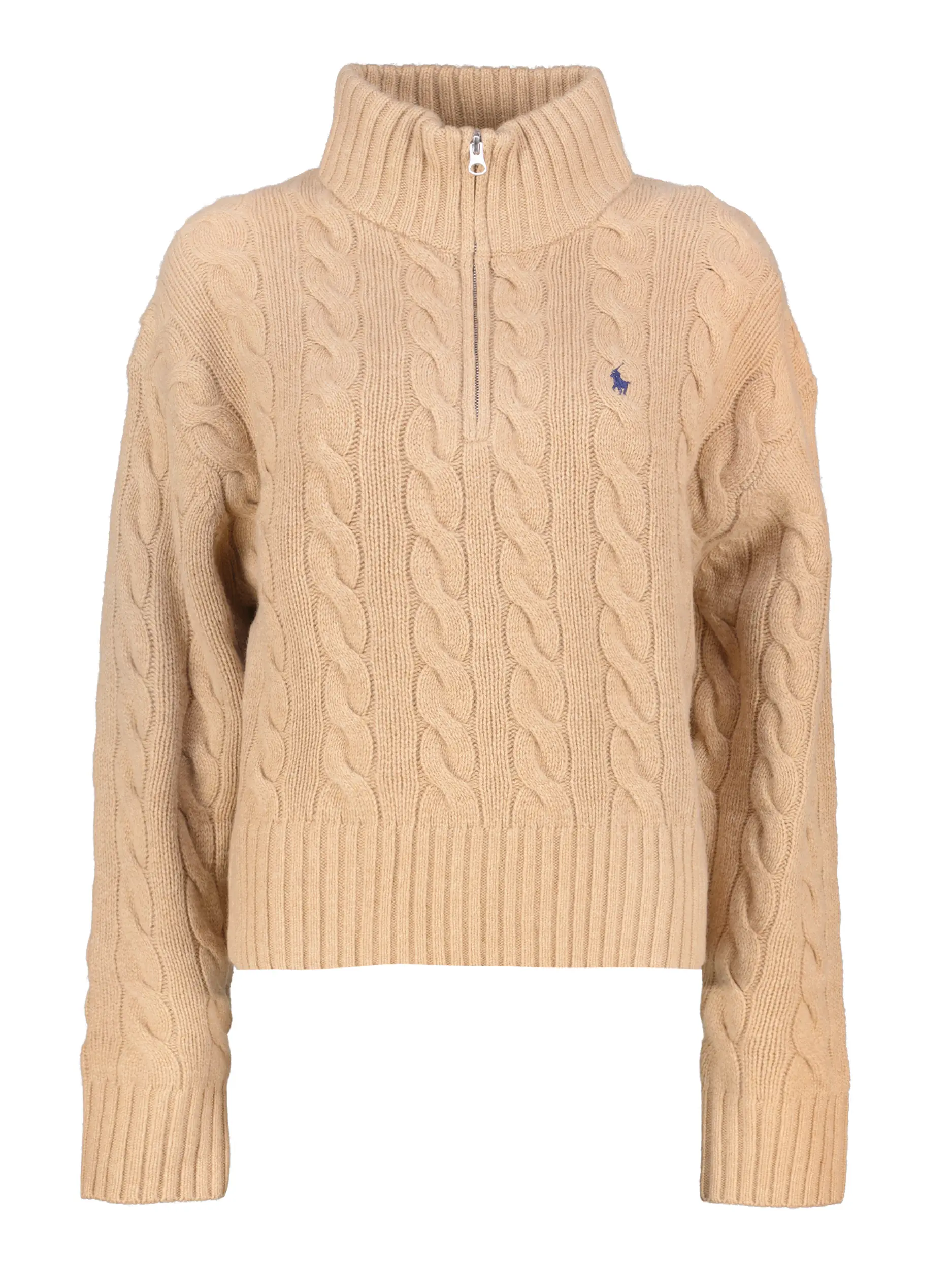Wollpullover mit Zopfmuster - Artikel Vorderseite - Farbe: Beige
