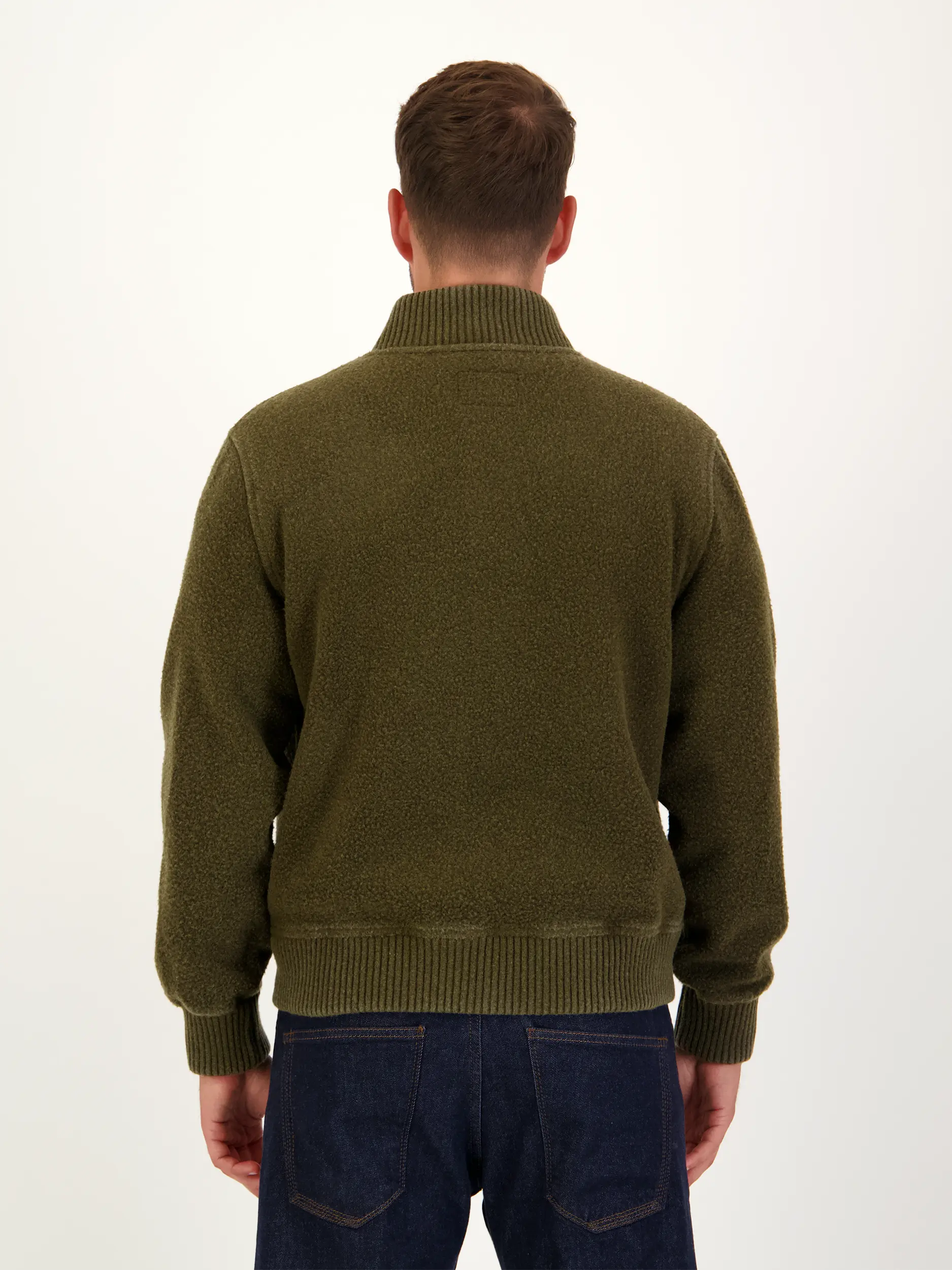 Jacke aus Schurwoll-Mix - Artikel Rückseite getragen von einem Modell - Farbe: Grün